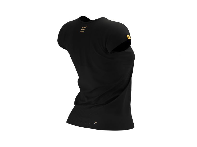 COMPRESSPORT Women's Performance Short Sleeve Running Shirt - Moisture Wicking Athletic Top for Workouts & Training (Black, 2022 Edition) | Perfect for Gym, Jogging & Outdoor Sports