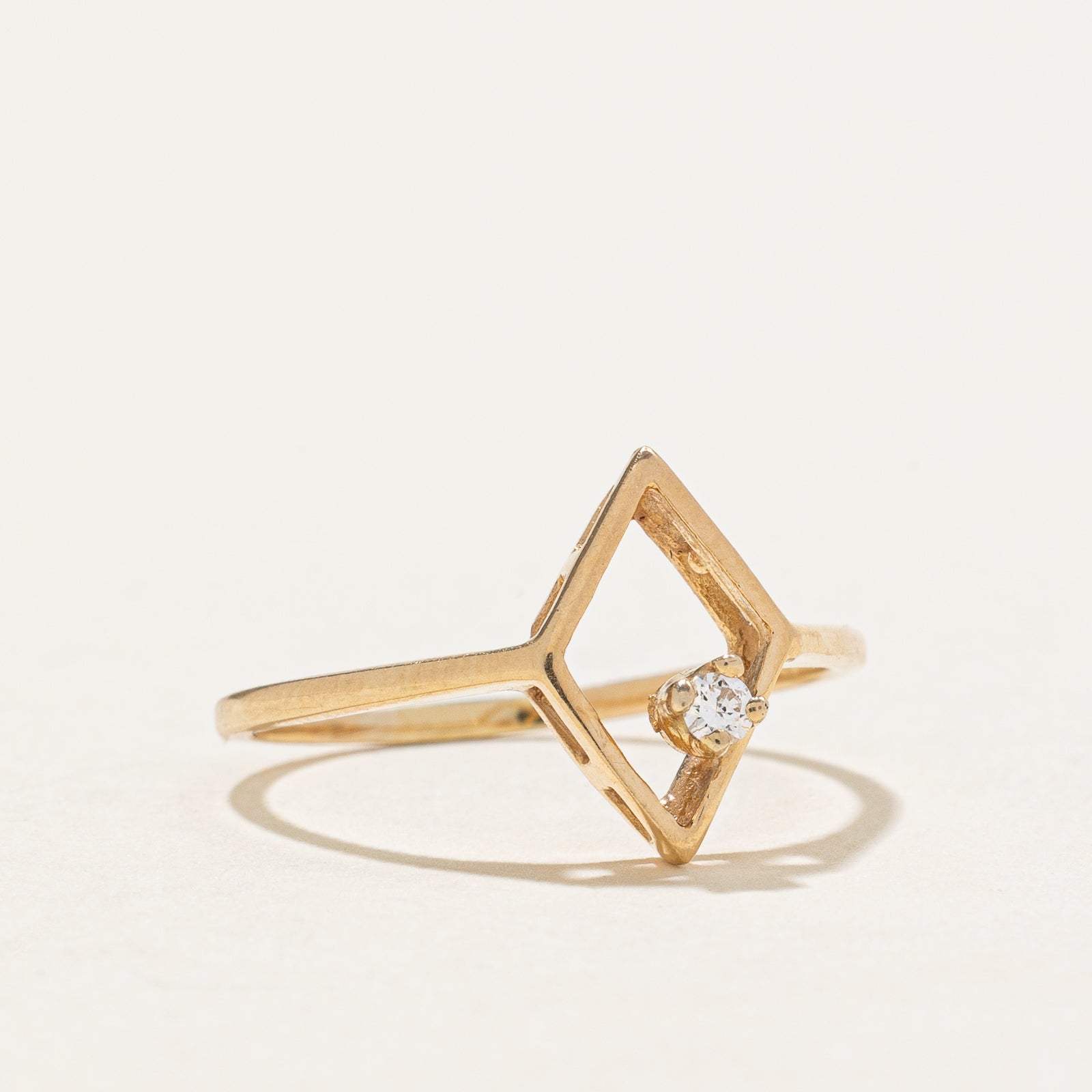 Diamond Open Geometric Ring - 0.040ct Size 6.5 - Elegant Stackable Band for Women, Perfect for Everyday Wear & Special Occasions