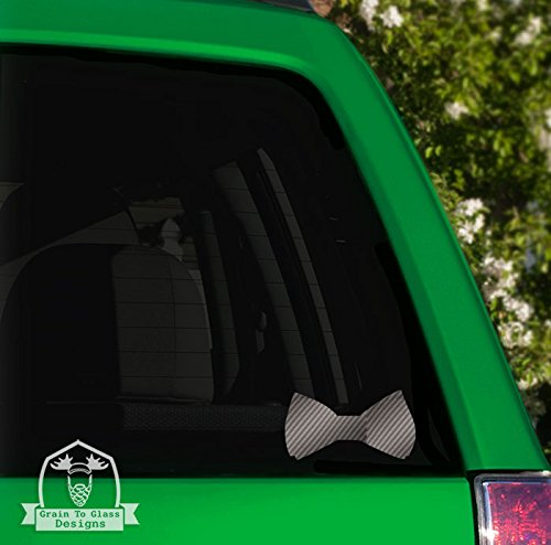 Carbon Fiber Bow Tie Vinyl Decal - 4 Inch Car, Truck, Window, Laptop Sticker - Perfect for Vehicle Customization, Electronics Decoration & Personal Style Enhancement