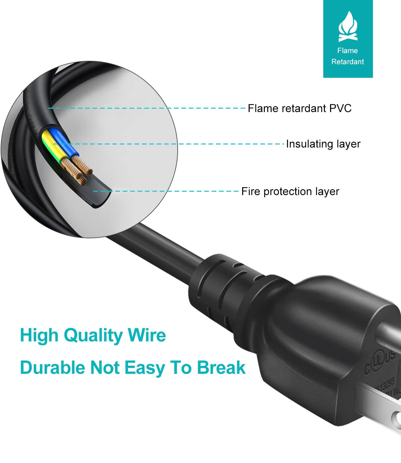 3 Prong Replacement Power Cord for Instant Pot, Electric Pressure Cooker, Rice Cooker & Kitchen Appliances - 6ft Heavy Duty Cable - Perfect for Home Cooking & Meal Prep