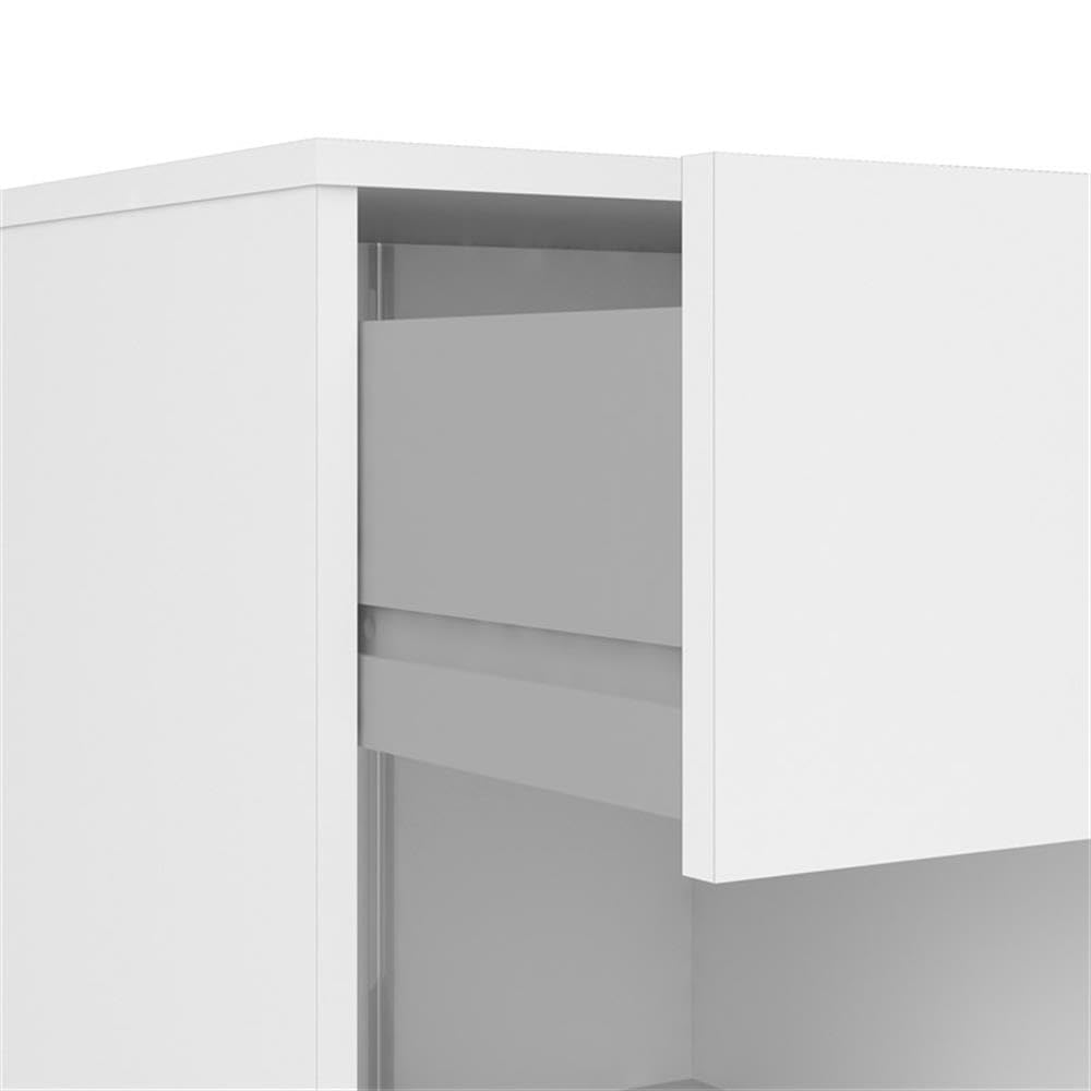 Home Square 2-Piece White Bedroom Set with 2 One-Drawer Nightstands - Perfect for Modern Master Bedrooms & Guest Rooms