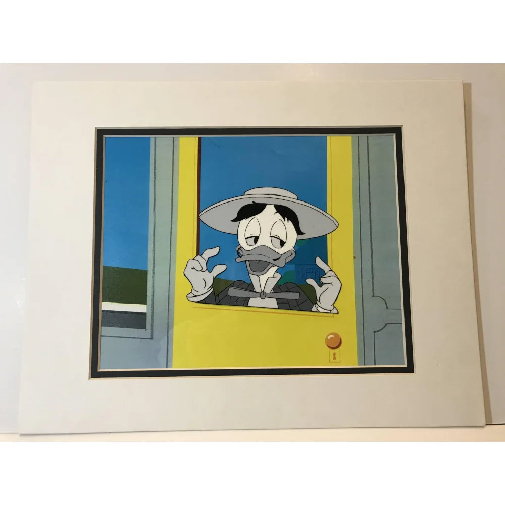 Vintage DuckTales Original Production Sketch Drawing & Cell with COA 1/1 - 1990s Disney TV Animation Collectible - Perfect for Disney Memorabilia Fans & Animation Art Collectors