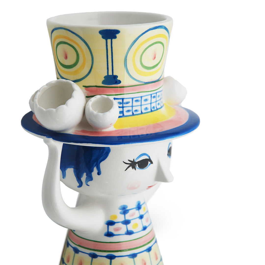 Elegant Lady with Hat Vase - Unique Home Decor for Living Room, Bedroom & Office - Perfect Floral Centerpiece for Weddings & Special Occasions