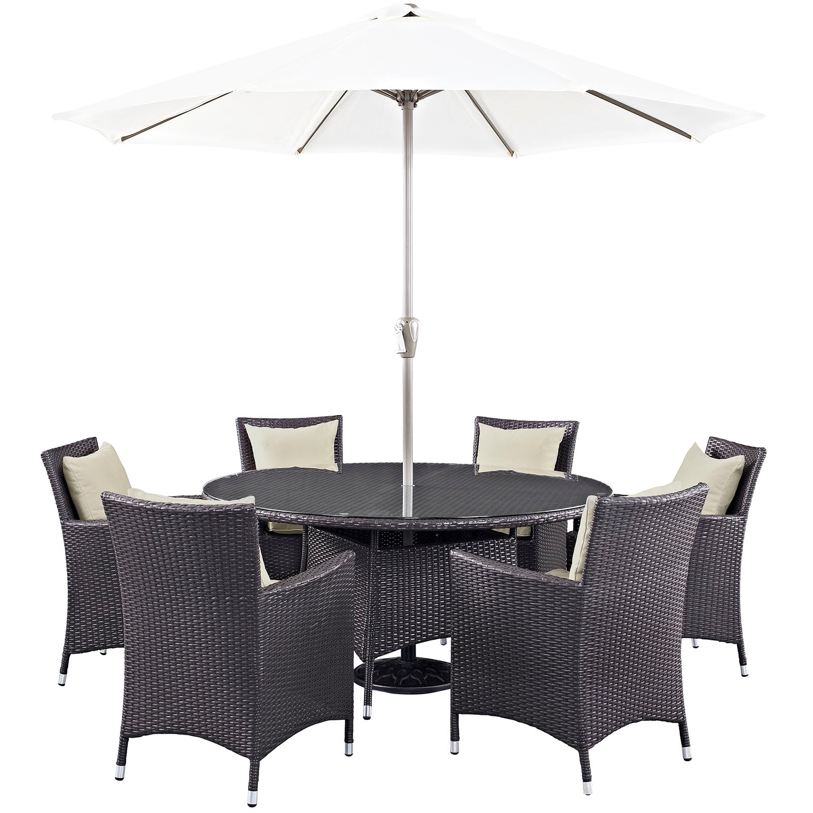 8-Piece Outdoor Patio Dining Set - Durable Wicker Furniture with Cushions for Garden, Backyard, Poolside & Balcony - Perfect for Entertaining & Relaxing
