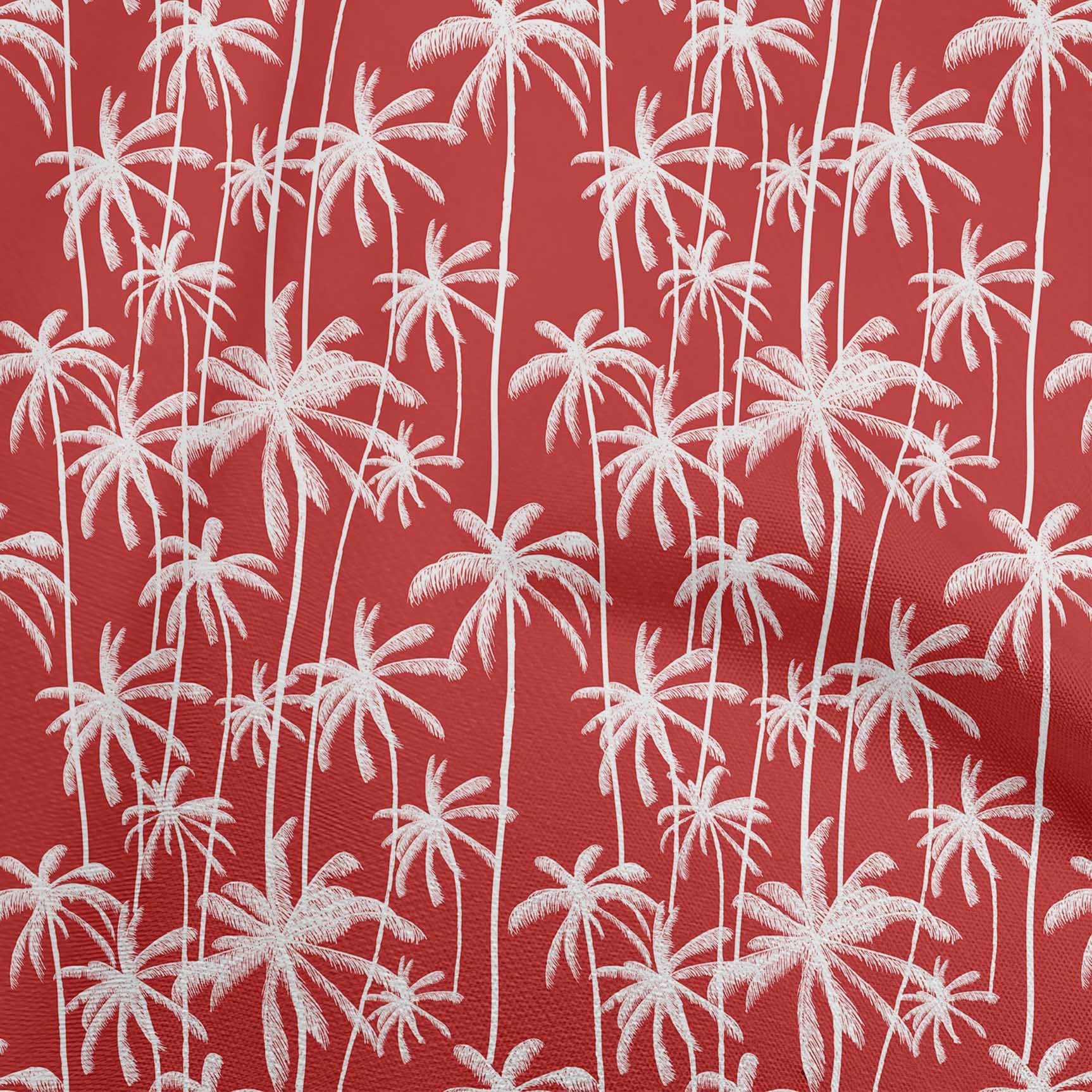 oneOone Viscose Jersey Red Fabric with Tropical Tree Print - 60 Inch Wide DIY Sewing Material for Dresses, Shirts & Home Decor Projects