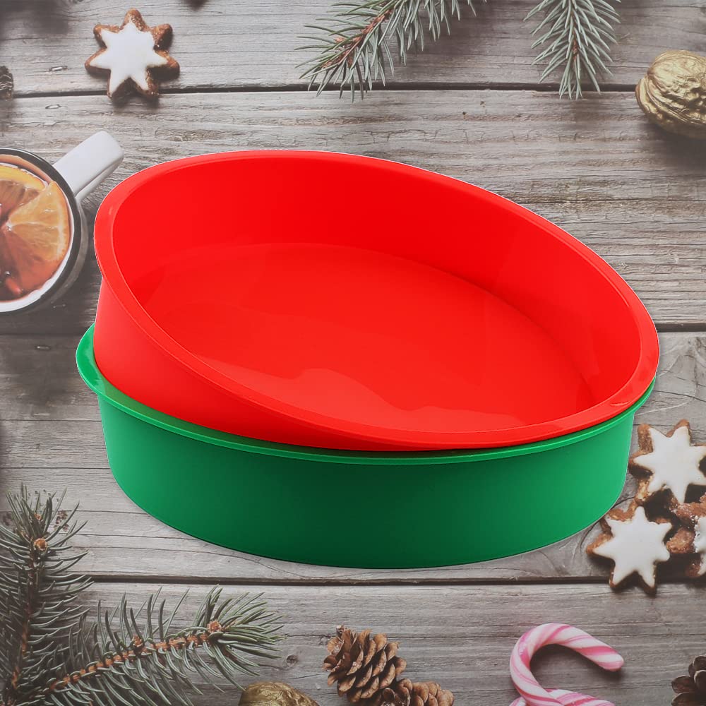 10 Inch Round Cake Pans Set of 2 - Nonstick Silicone Baking Molds for Layer Cakes, Cheesecake, Chocolate Cake & Rainbow Cake | Perfect for Birthday Parties, Wedding Cakes & Home Baking