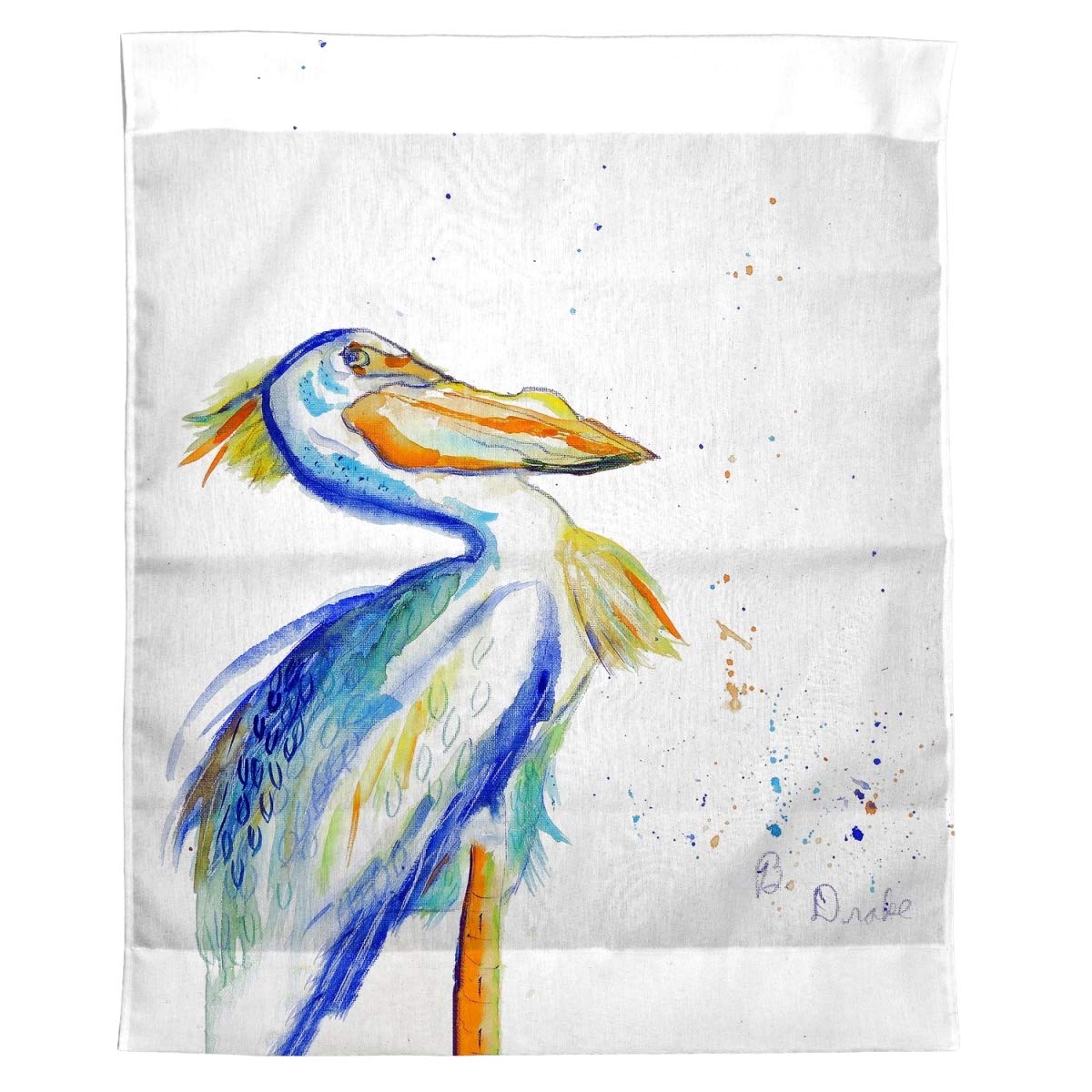 Betsy Drake TP1010 24x30 Inch Watercolor Pelican Wall Art - Coastal Decor for Living Room, Bedroom & Beach House