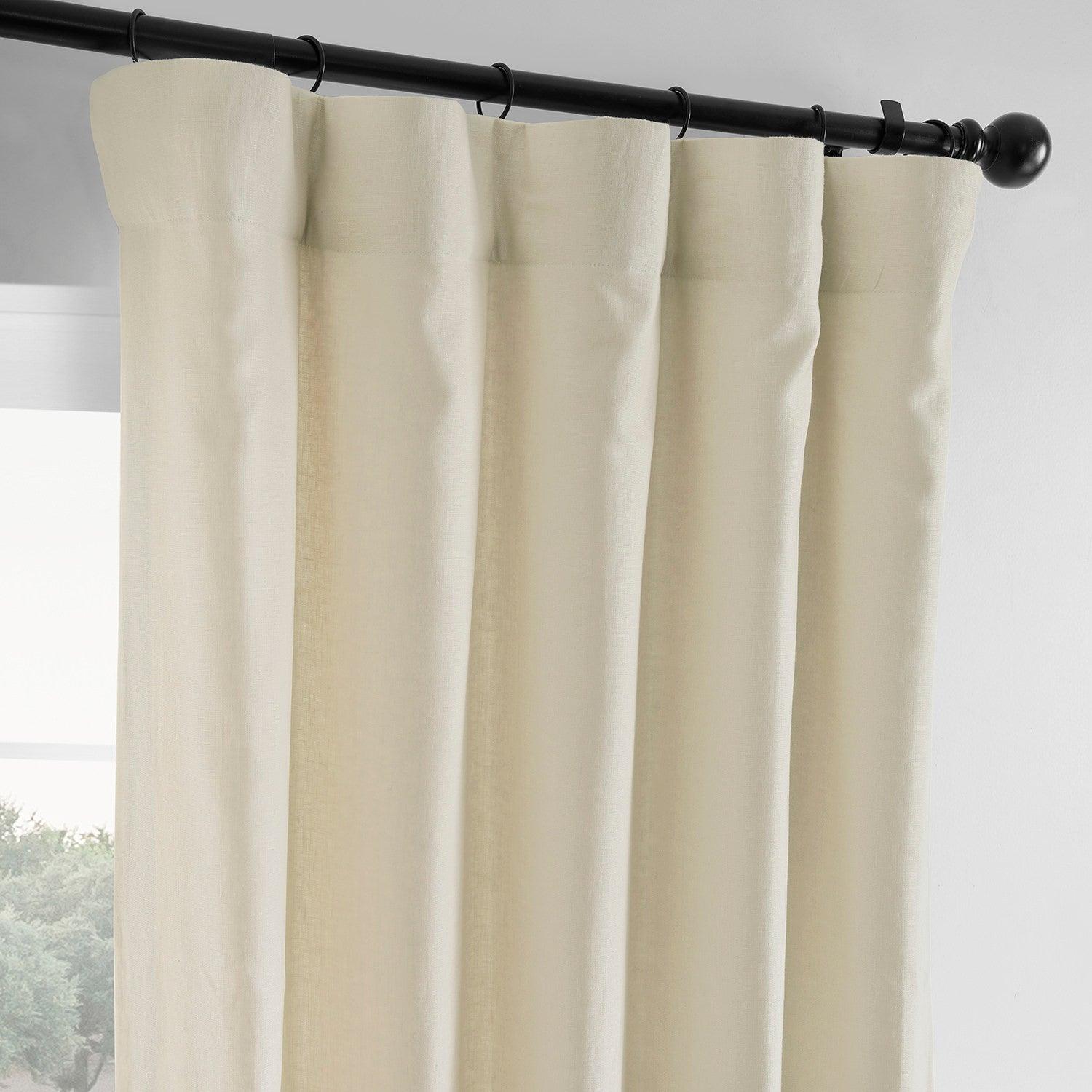 Premium French Linen Blackout Curtains - Elegant Vintage Style for Bedroom & Living Room - Light Blocking Window Treatments for Better Sleep & Privacy