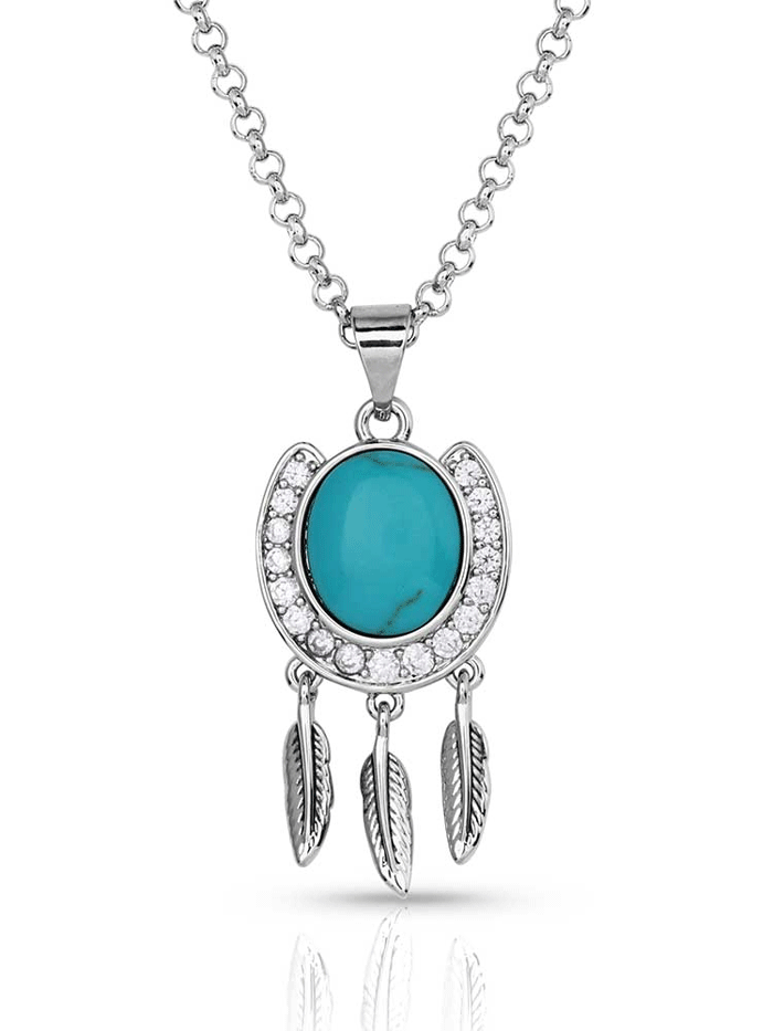 Montana Silversmiths NC5722 Women's Sterling Silver Horseshoe Necklace - Lucky Charm Jewelry for Everyday Wear & Special Occasions