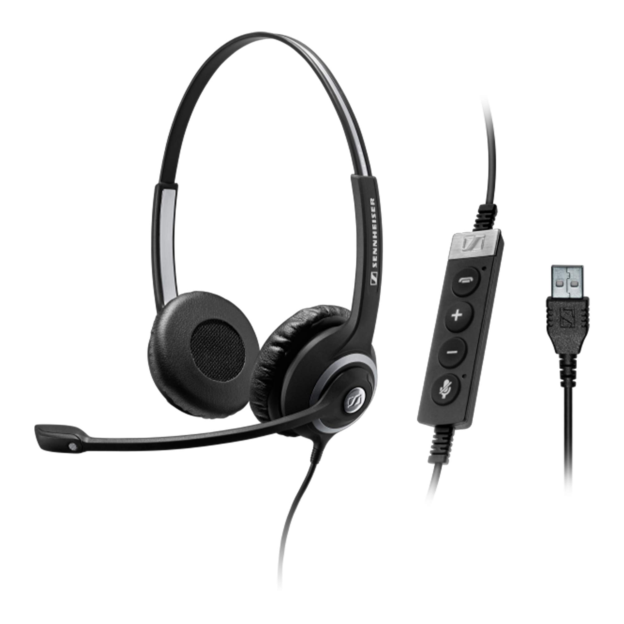 Sennheiser SC 260 USB MS II Business Headset with Noise-Cancelling Mic & HD Sound - Single-Sided Office Headphone for Skype, Softphone, PC Calls - Perfect for Remote Work, Online Meetings & Customer Service (Black)
