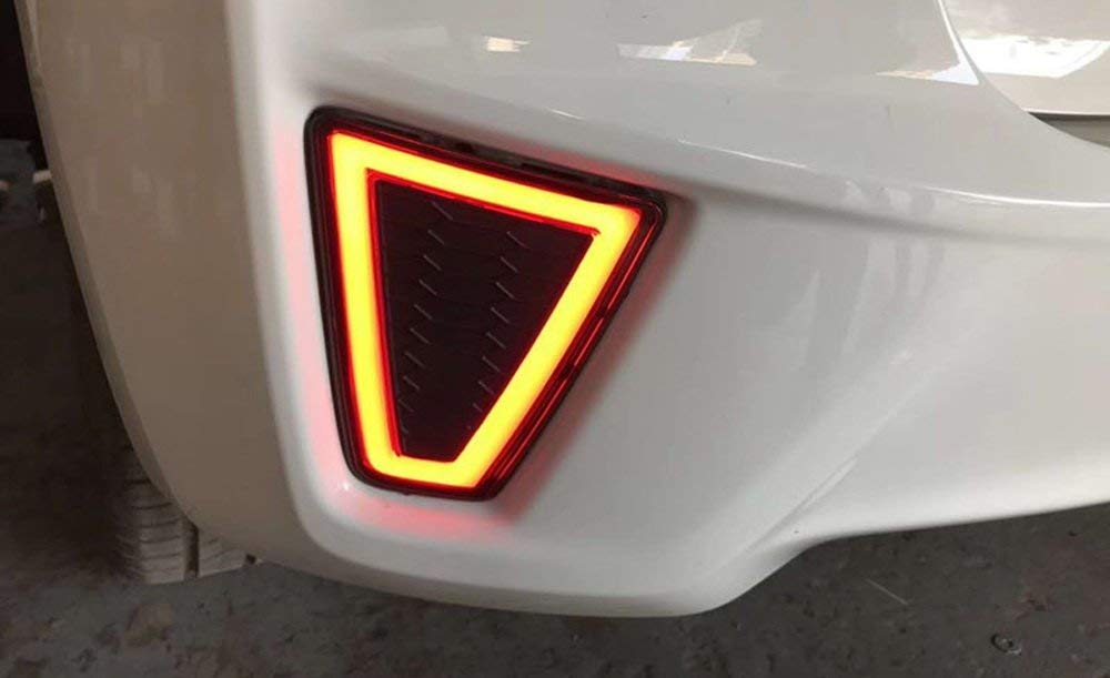 iJDMTOY Red LED Bumper Reflector Lights for 2015-2017 Honda FIT - JDM Fluid Style Lenses, Rear Fog Lights, Running Lights & Brake Lights | Upgrade Your Car's Safety & Style for Night Driving and Bad Weather Conditions