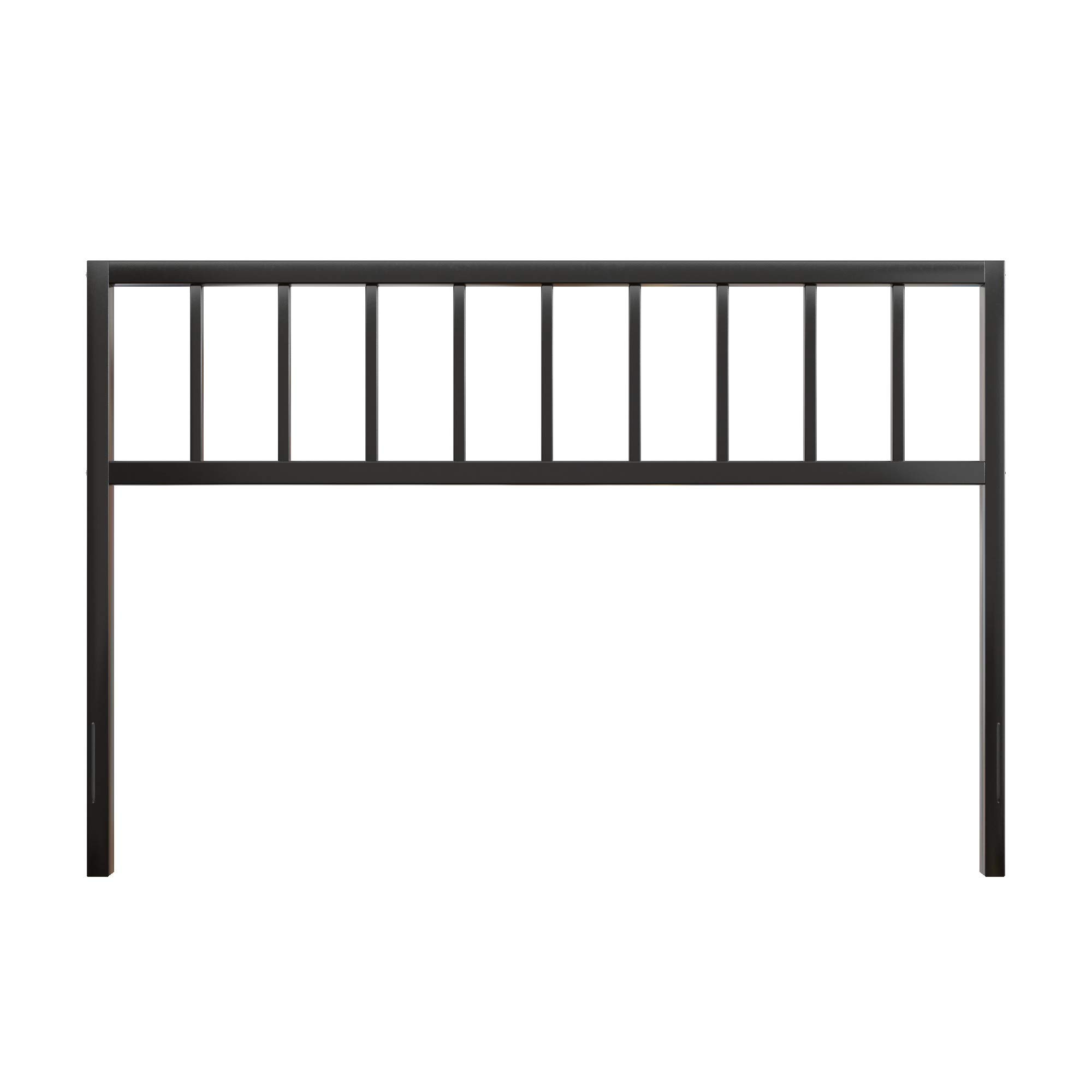 Linenspa Black California King Headboard - Decorative Metal Steel Construction with Vertical Bar Design, 40 Inches Tall - Perfect for Modern Bedroom Decor & Guest Room Setup