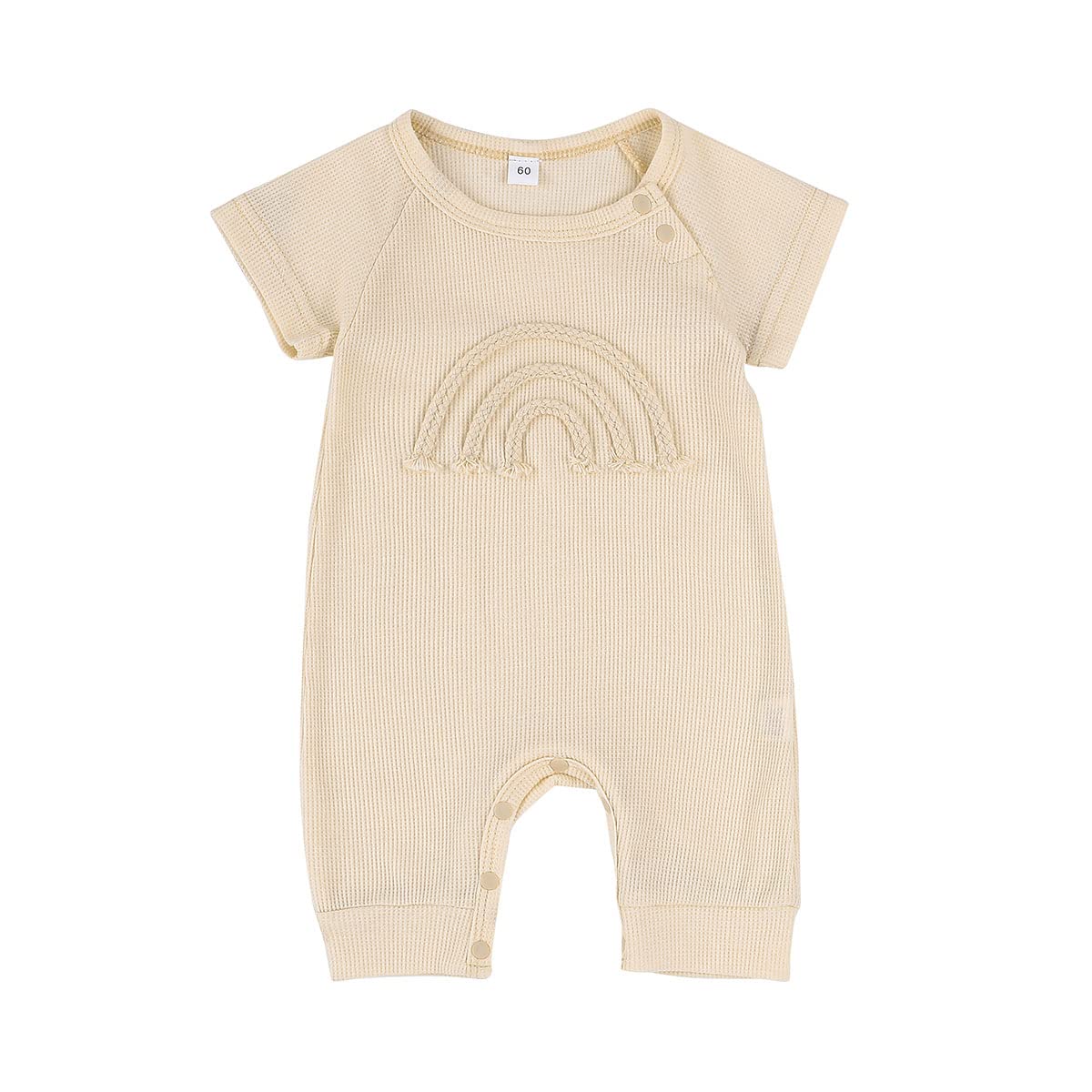 MyKrazyTees Unisex Baby Romper - Soft Waffle Knit Short Sleeve Jumpsuit for Newborns & Infants | Perfect for Summer Outfits, Playdates & Photo Shoots