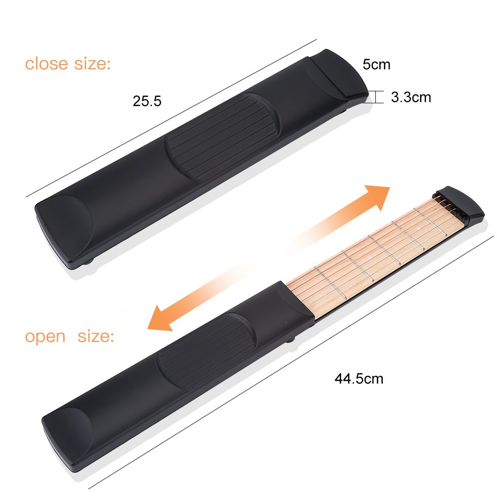 Portable Left-Handed Guitar Practice Neck - Lightweight Pocket-Sized Fretboard Trainer for Beginners & Musicians | Perfect for Travel, Home Practice & On-the-Go Chord Training