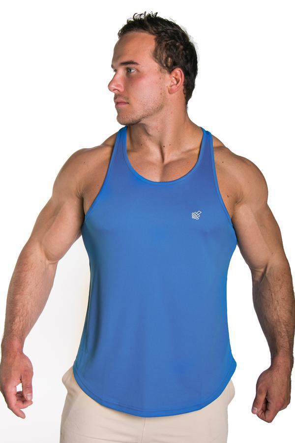 Jed North Men's Microfiber Dri-Fit Workout Tank Top - Moisture Wicking Athletic Shirt for Gym, Running & Training - Blue