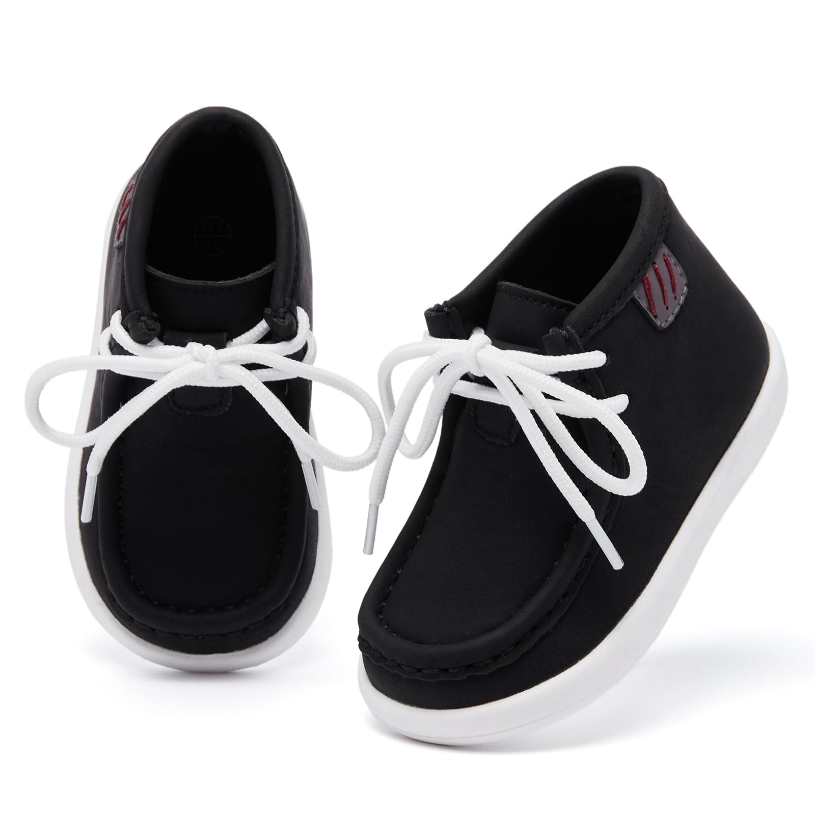 MORENDL Baby Boy & Girl First Walking Shoes - Non-Slip Lace-Up Dress Boots for Toddlers (6-24 Months) - Perfect for Special Occasions, Parties & Everyday Wear
