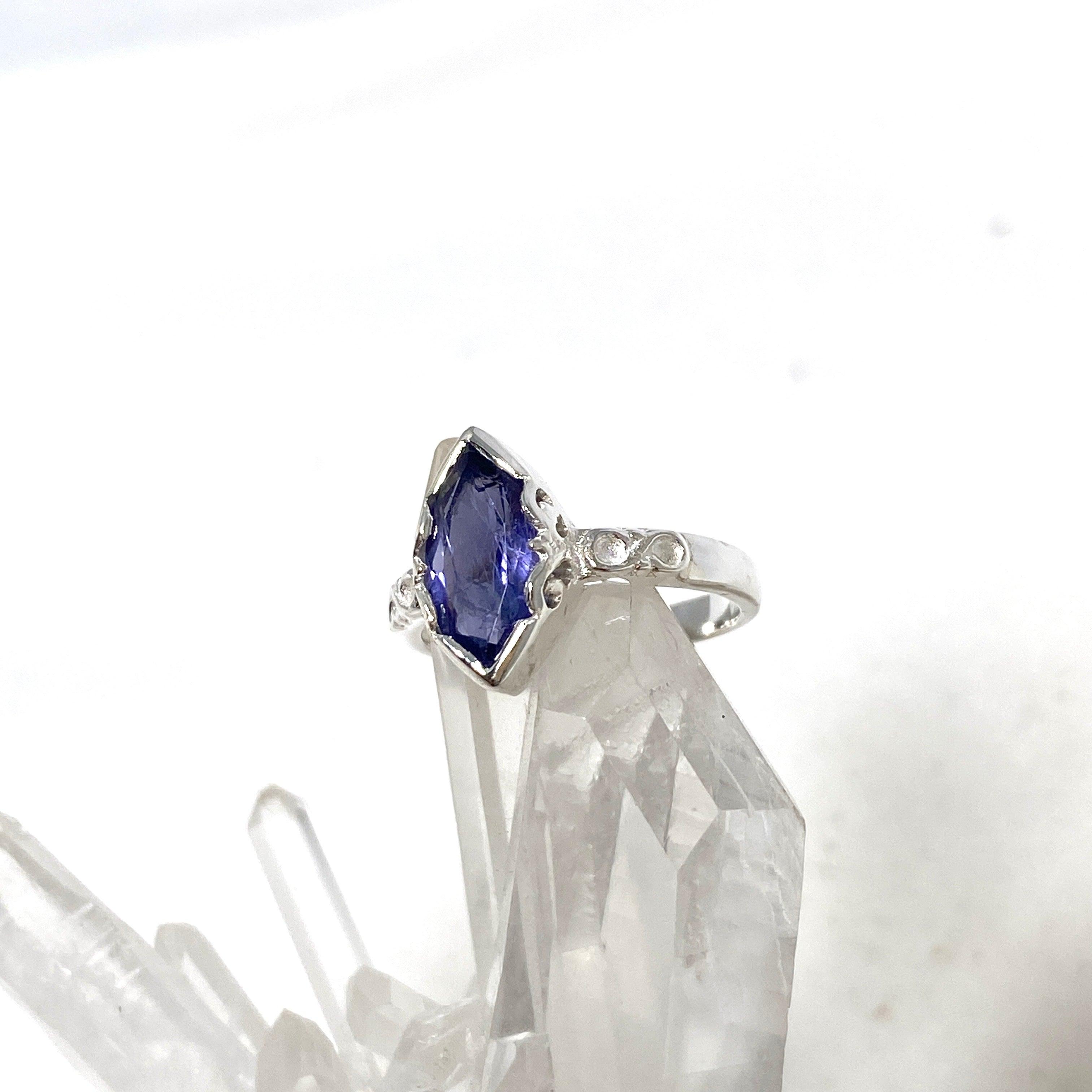 Iolite Faceted Marquise Ring in Decorative Sterling Silver Setting R3726 - Perfect for Engagement, Anniversary & Special Occasion Gifts