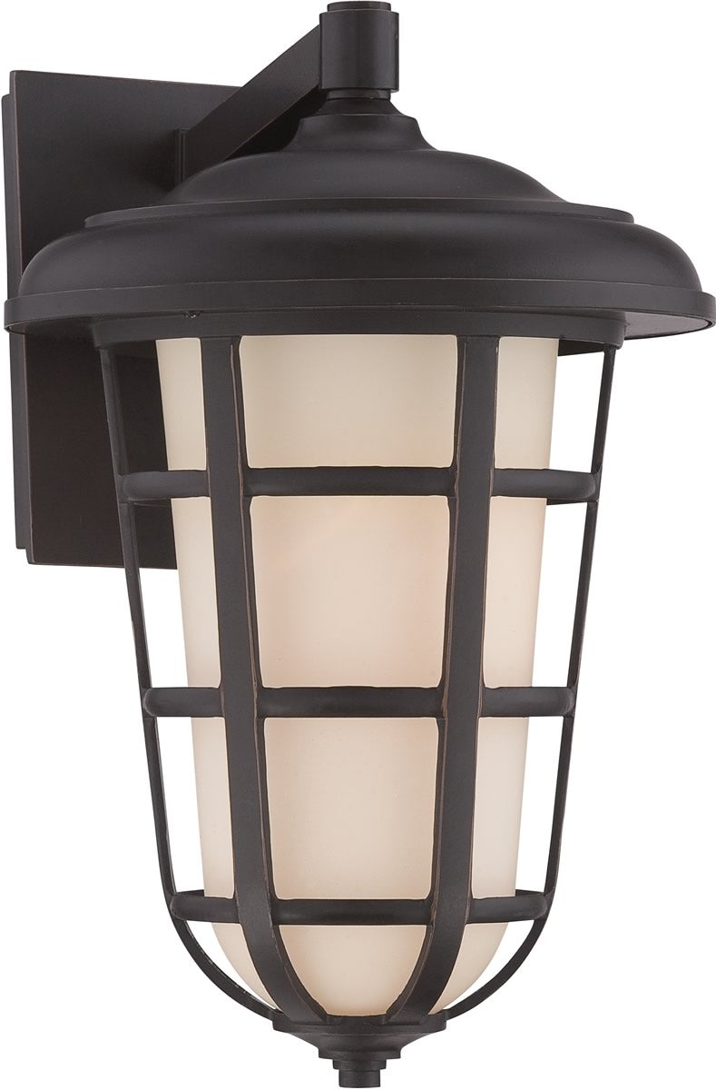 10W Triton 1-Light Outdoor Wall Lantern in Aged Bronze Patina - Perfect for Porch, Patio, Garden & Entryway Lighting