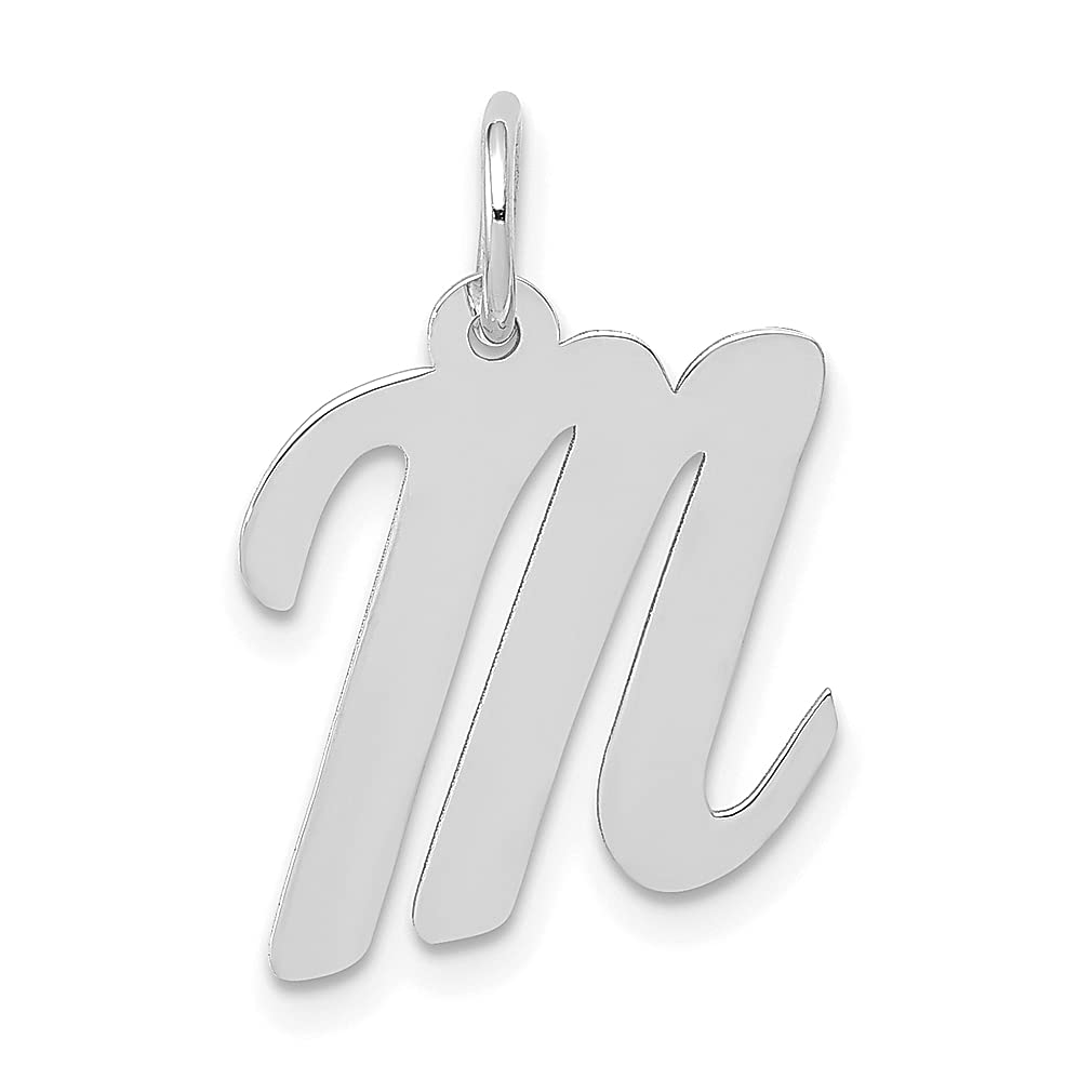 14K White Gold Initial 