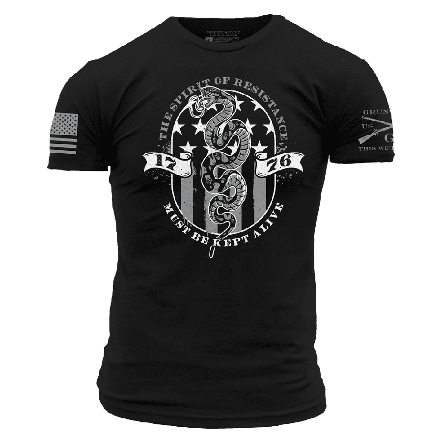 Spirit of Resistance Graphic T-Shirt - Black Cotton Tee for Men & Women | Protest, Activism & Casual Wear