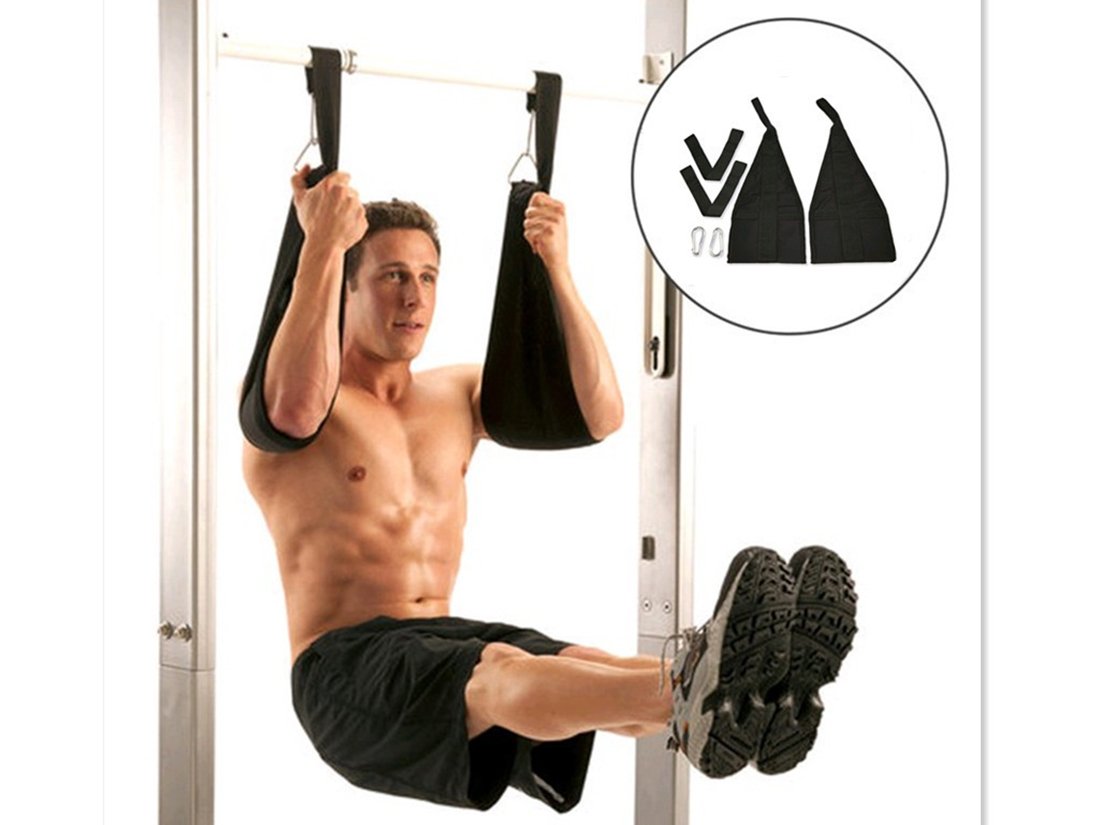 Premium Ab Straps for Pull-Ups & Sit-Ups - Heavy Duty Fitness Hanging Belt for Chin-Ups, Muscle Training & Core Workouts (2-Pack, Orange) - Ideal for Home Gym, CrossFit & Strength Training