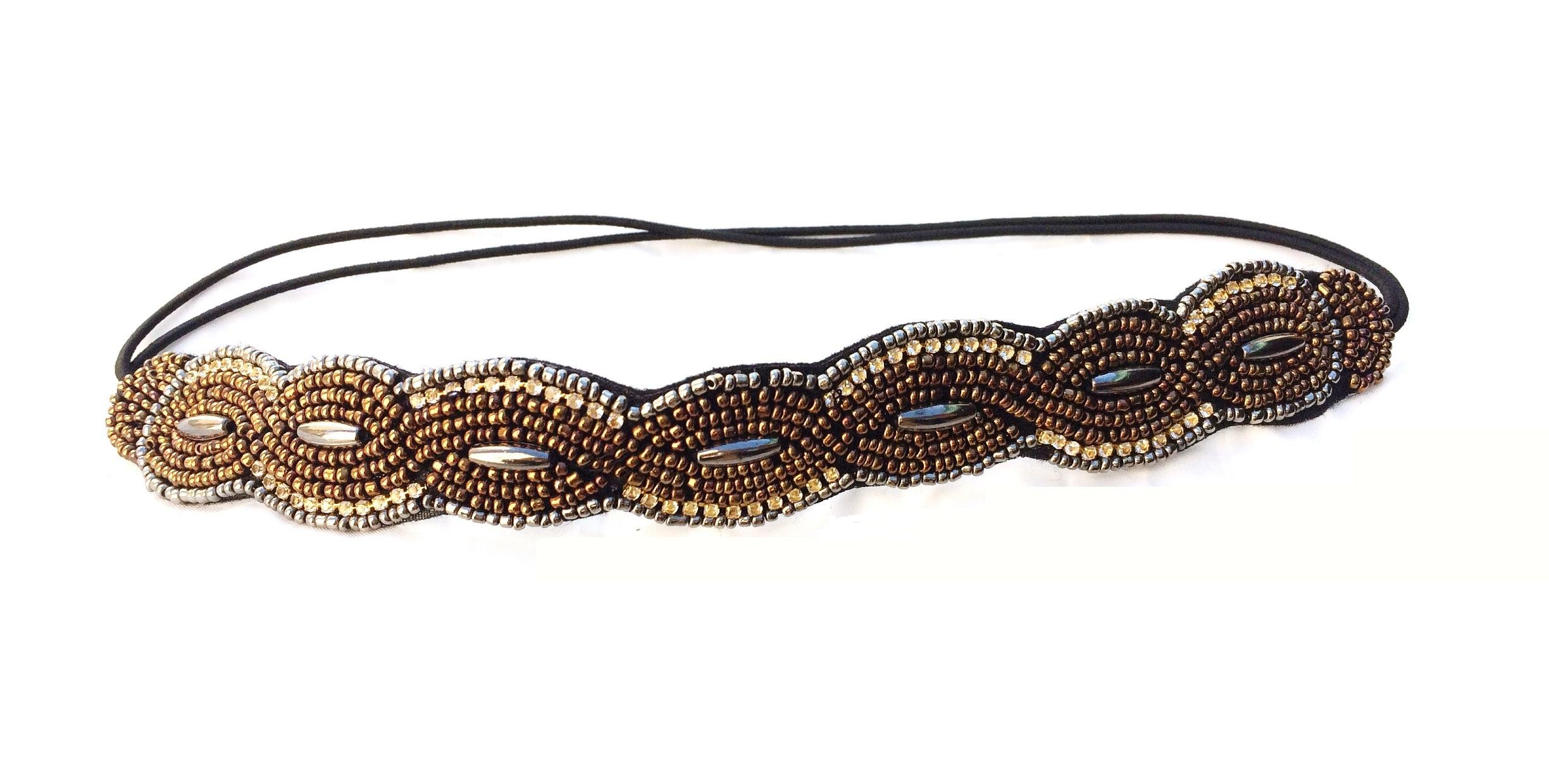 Wardani Bohemian Beaded Headband for Women & Girls - Stylish Headwrap for Music Festivals, Beach Parties & Boho Fashion