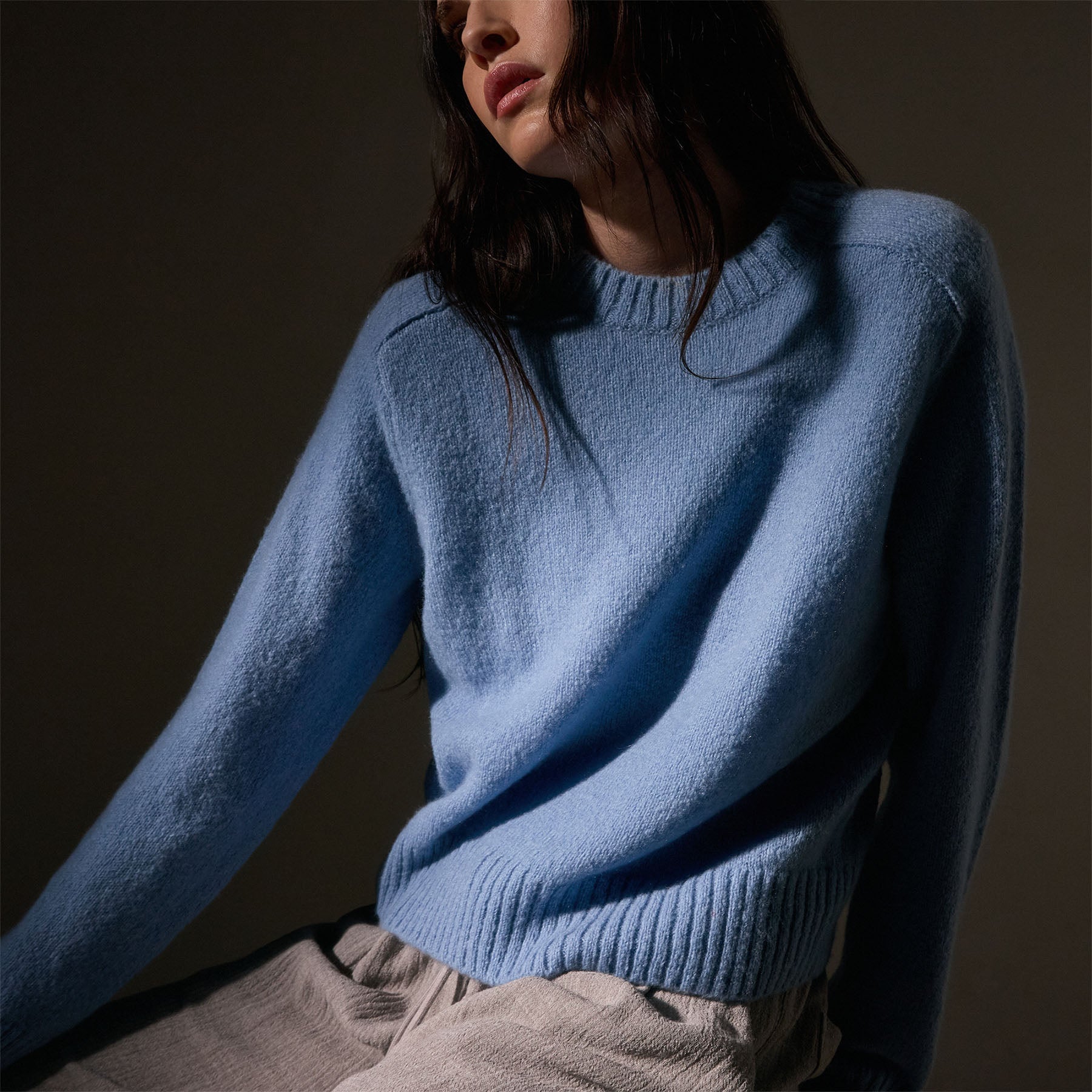 Luxury Cashmere Sweater for Women - Soft Crew Neck Azure Blue Pullover for Fall & Winter | Perfect for Office, Travel & Casual Wear