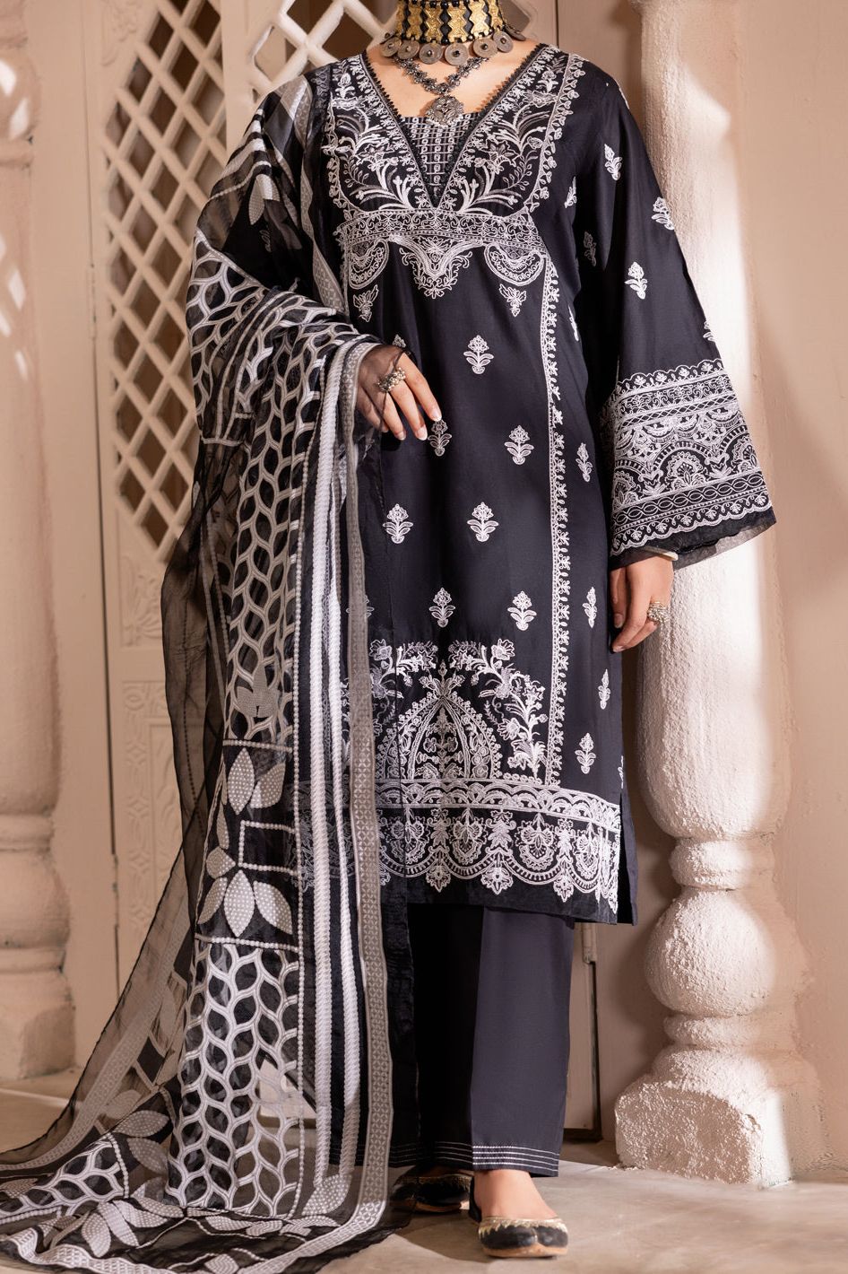 Premium Cambric Black Unstitched Suit Fabric for Custom Tailoring - Perfect for Formal Wear, Weddings & Special Occasions