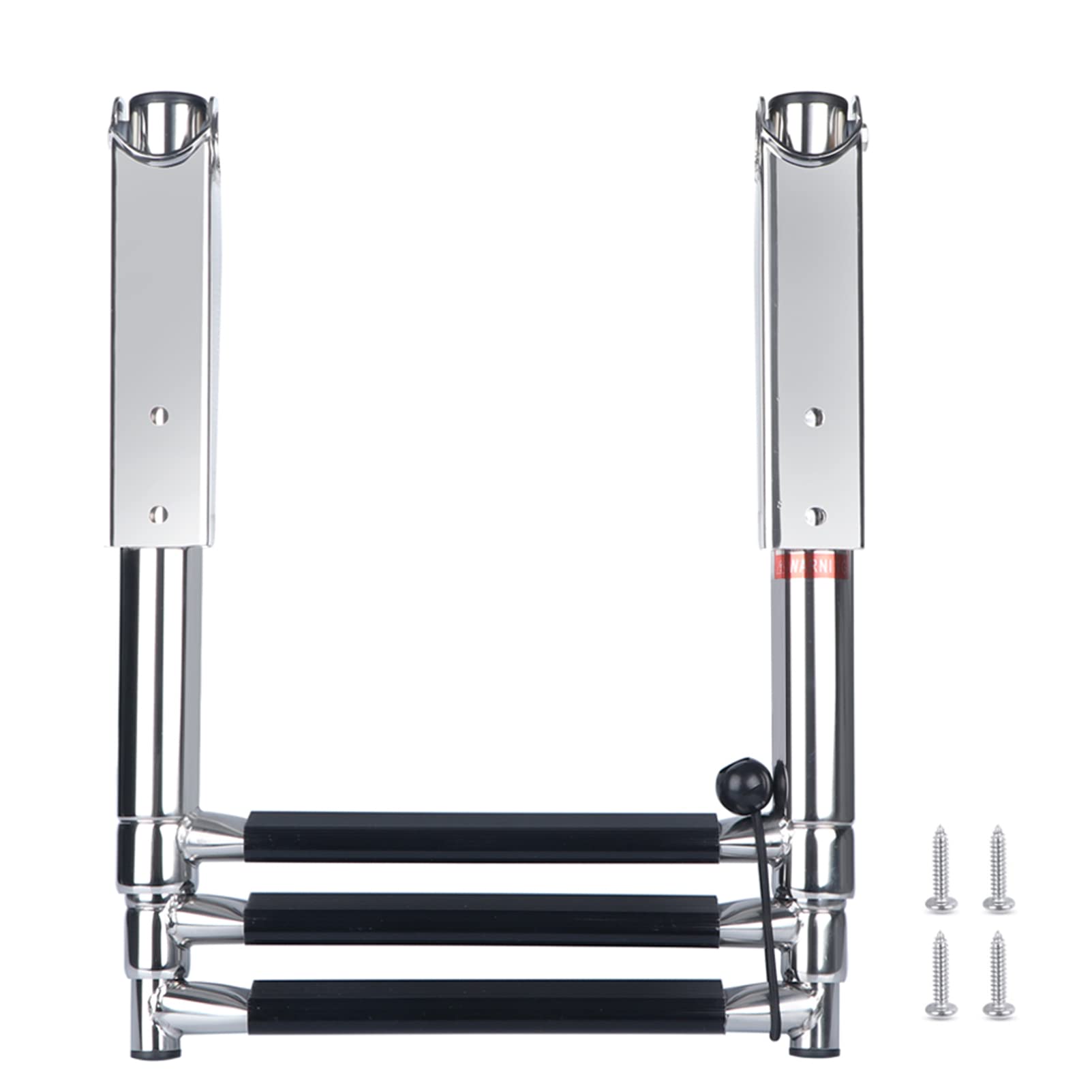 3 Step Boat Ladder - 304 Stainless Steel Folding Dive Ladder | Telescoping Dock Ladder for Marine Boat, Pontoon & Yacht | Perfect for Swimming, Diving & Water Sports