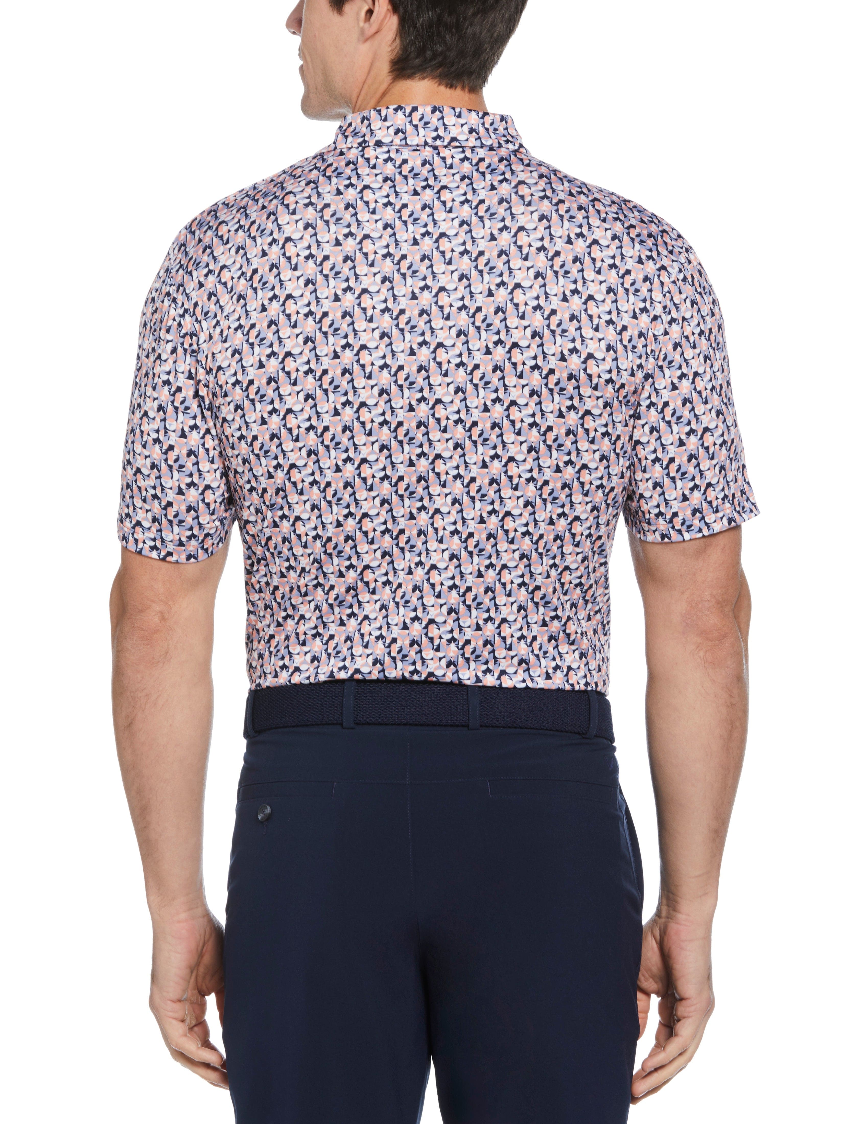 Men's Breathable All-Over Print Golf Polo Shirt - Moisture Wicking & UV Protection - Perfect for Golf, Casual Wear & Outdoor Activities