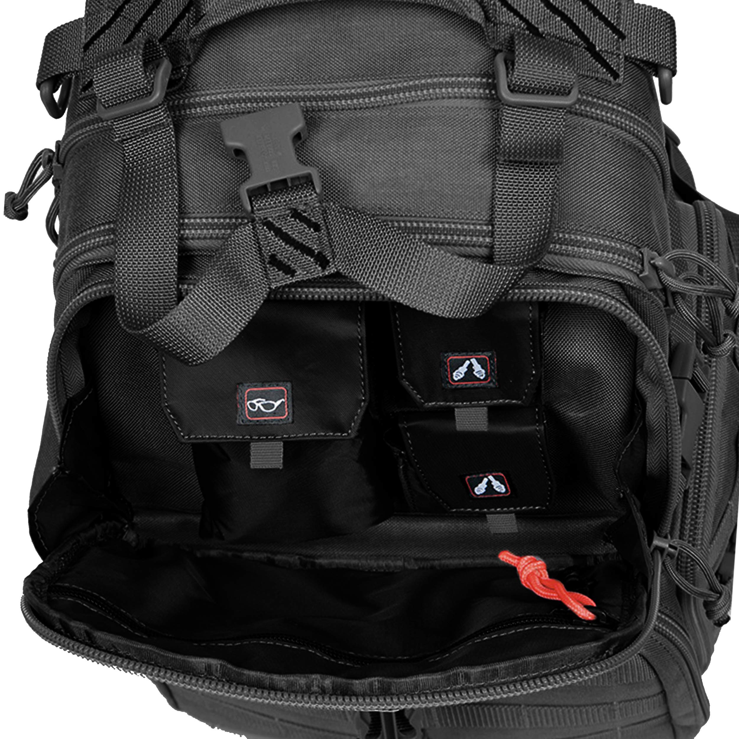 G Outdoors Tactical Range Backpack - Durable Military Style Hiking Backpack for Shooting Range, Hunting & Outdoor Adventures - Large Black Tactical Backpack with Multiple Pockets & MOLLE System