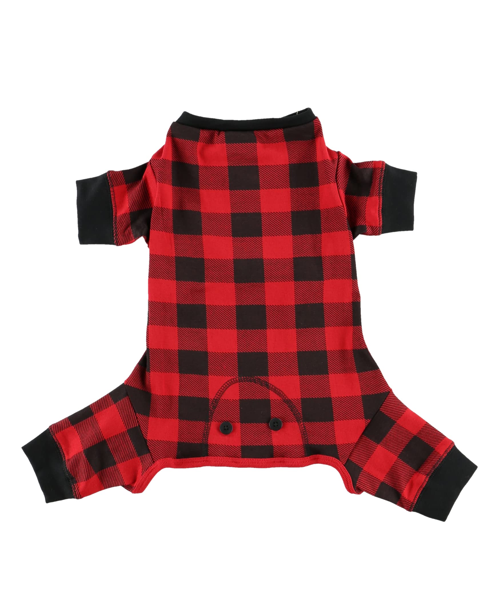 Lazy One Flapjacks Dog Sweater - Plaid One-Piece Pet Outfit for Small to Medium Dogs | Matching Family Pajamas Set | Cozy Winter Wear for Indoor & Outdoor Activities