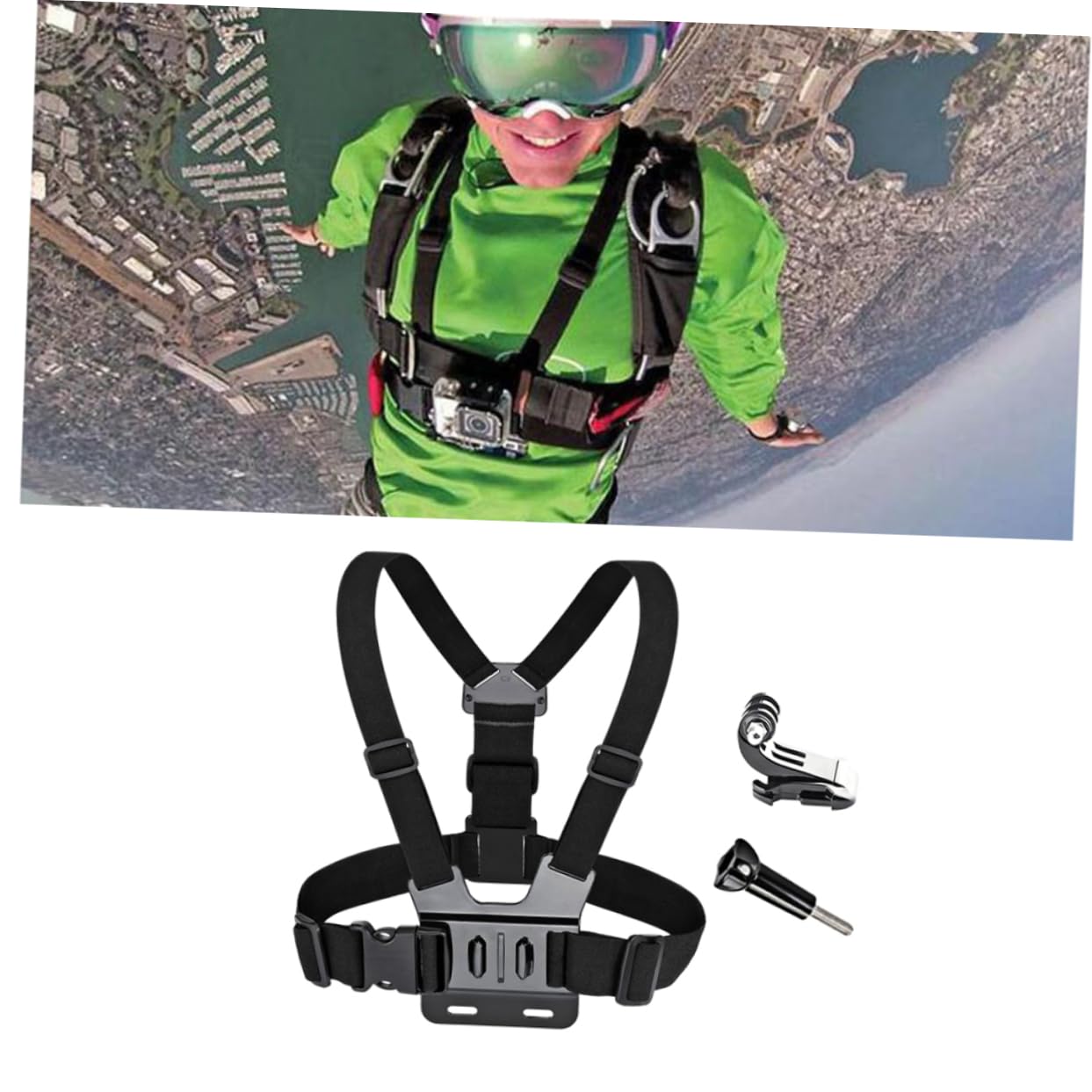 HOMSFOU 3-Pack Sports Camera Chest Mount Harness for GoPro Hero 4/3+/3/2/1 - Adjustable Strap for Action Cameras - Perfect for Running, Cycling, Hiking & Outdoor Adventures
