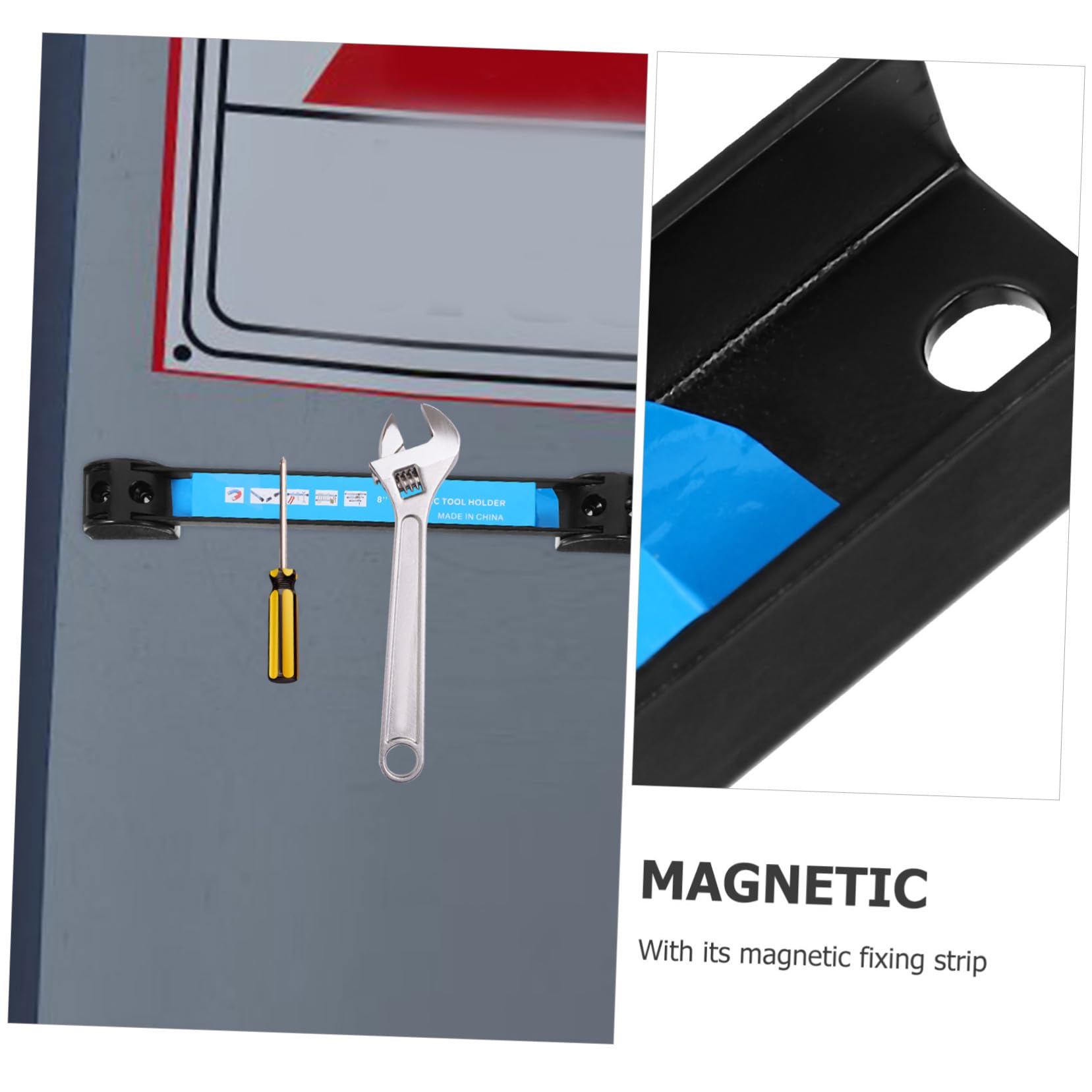 HOMOCONO Magnetic Wrench Holder Tool Organizer - Strong Magnetic Strip for Tool Box & Workshop Organization (1 Set) - Perfect for Woodworking, Garage, and DIY Projects