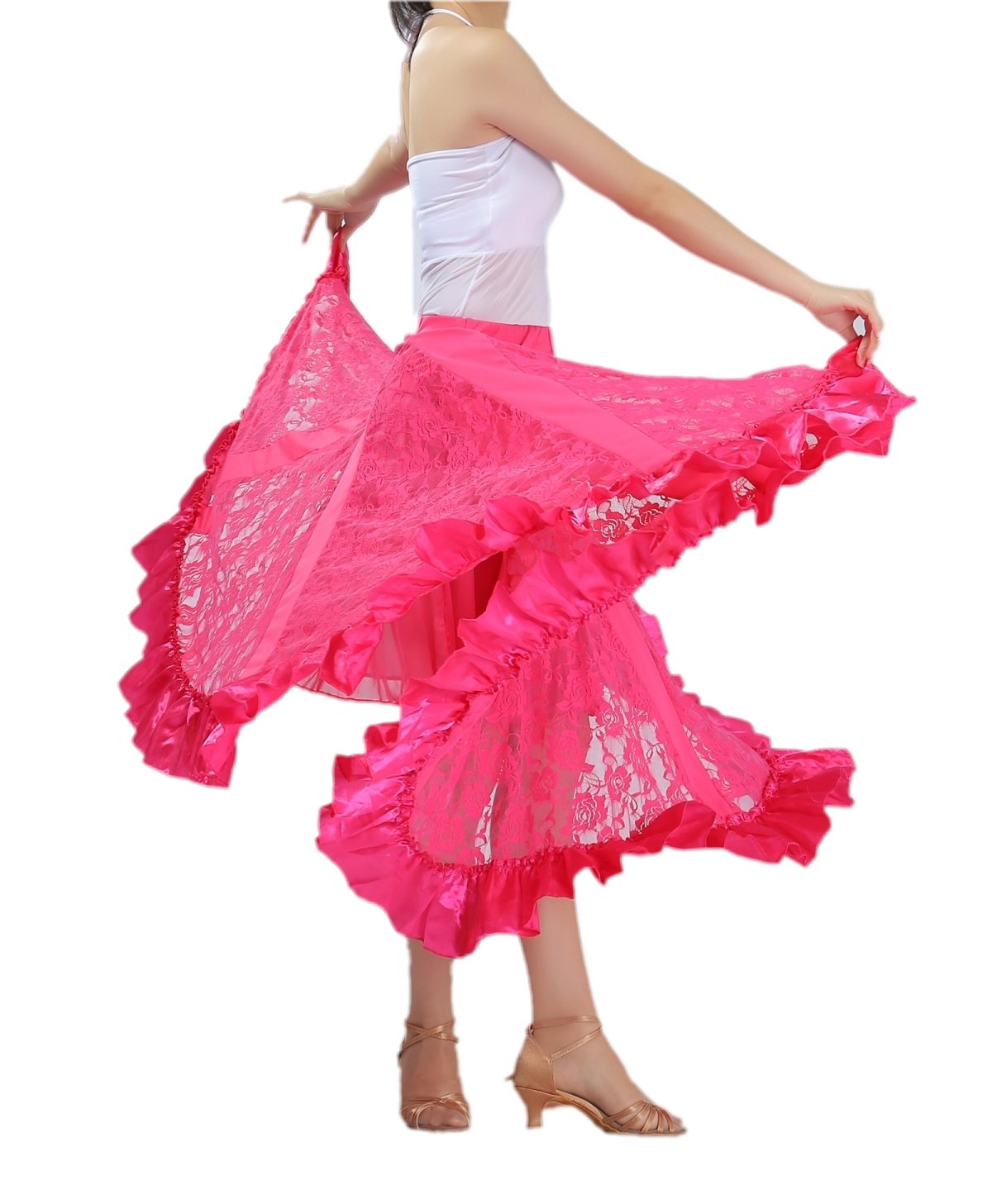 CISMARK® Elegant Ballroom & Latin Dance Skirt - Long Swing Party Dress for Women - Perfect for Salsa, Tango, Waltz & Competition Performances