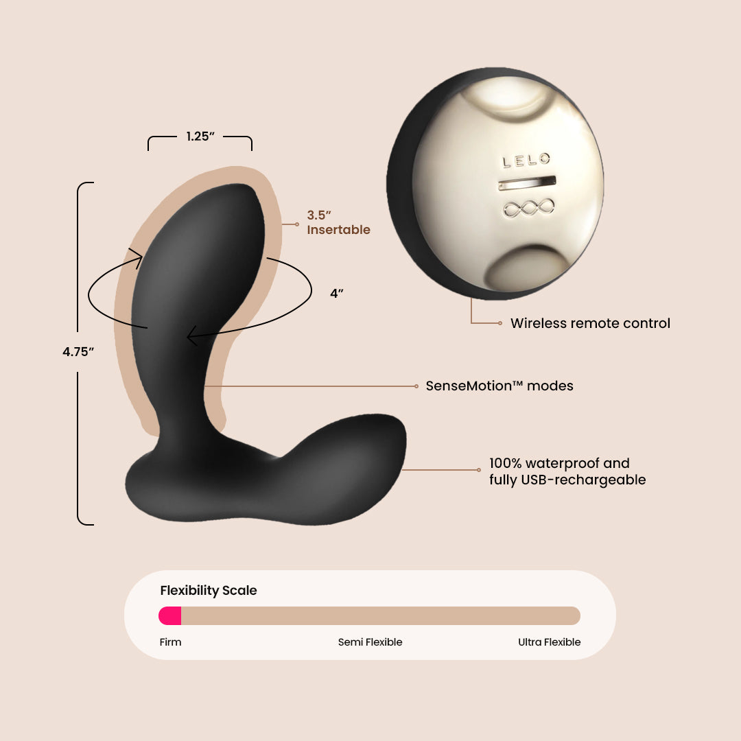 LELO HUGO Remote Controlled Prostate Massager for Men - Powerful Vibrations & Hands-Free Pleasure - Perfect for Couples Play & Solo Relaxation