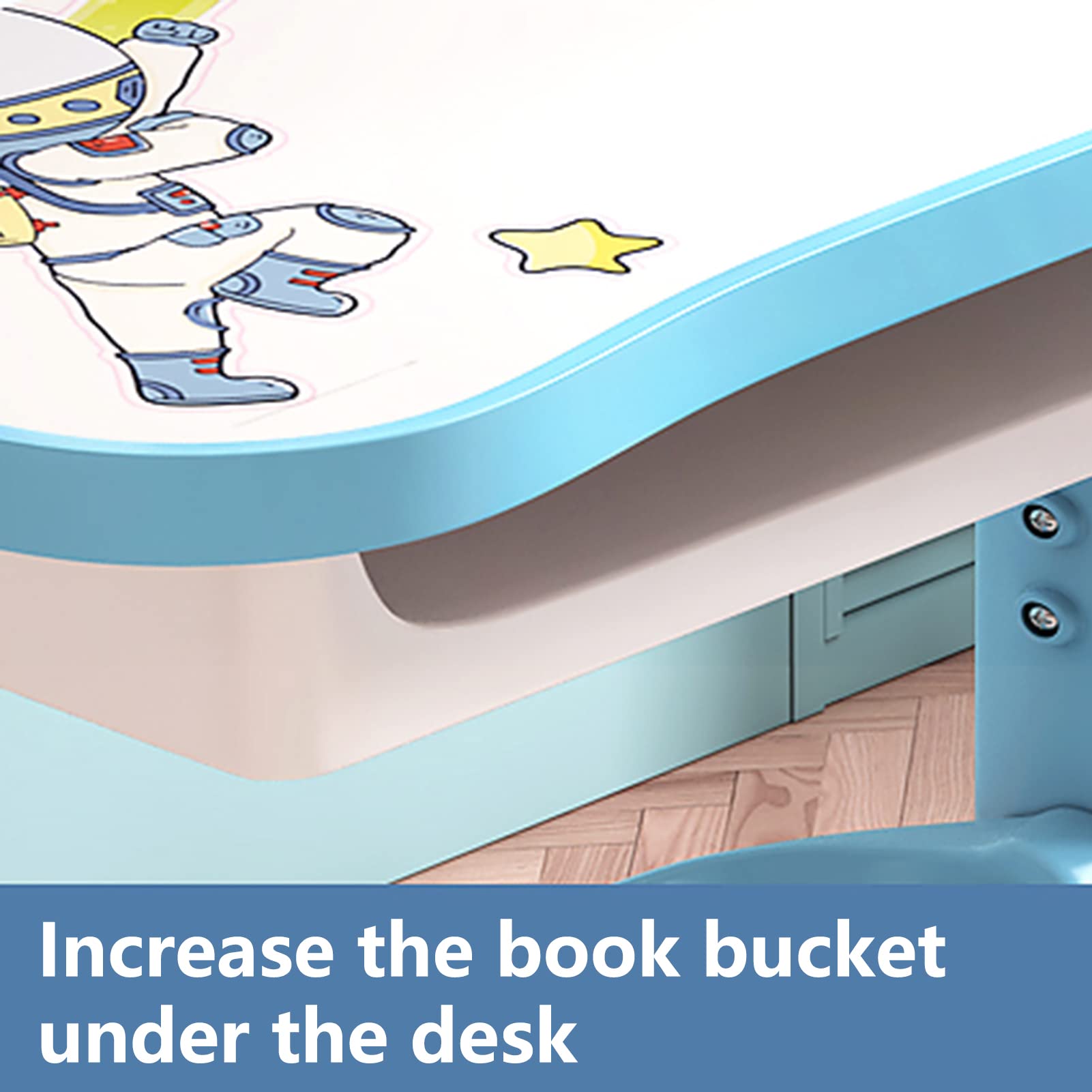 Adjustable Height Kids Desk and Chair Set with Storage Drawers - Pink & Blue Study Desk for Girls - Perfect for Writing, Reading, Drawing & Homework (Ideal for Bedroom, Playroom & Homeschooling)