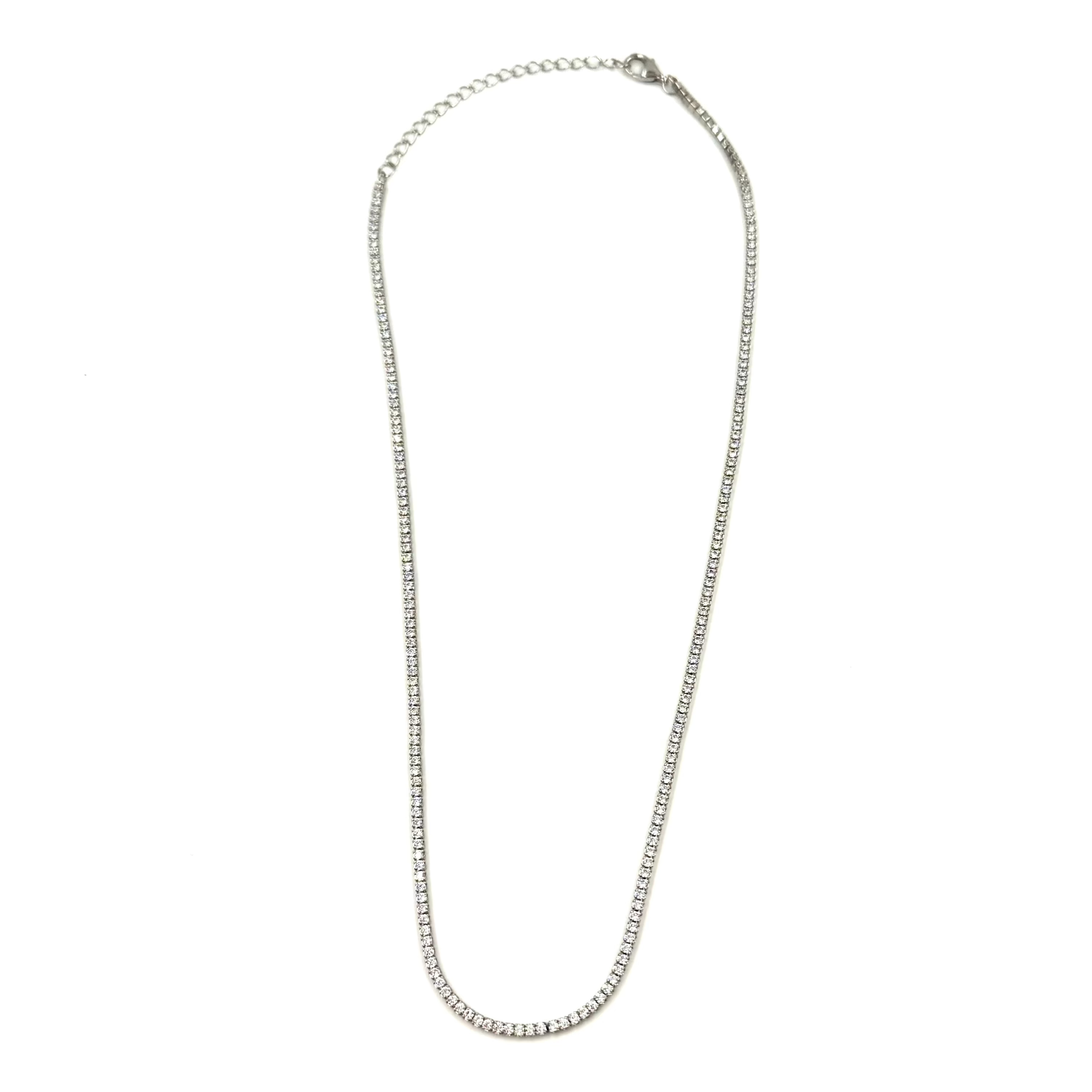 Ashley Gold Sterling Silver Gold Plated Eternity Necklace - Elegant Layered Necklace for Women, Perfect for Anniversary, Wedding & Valentine's Day Gifts