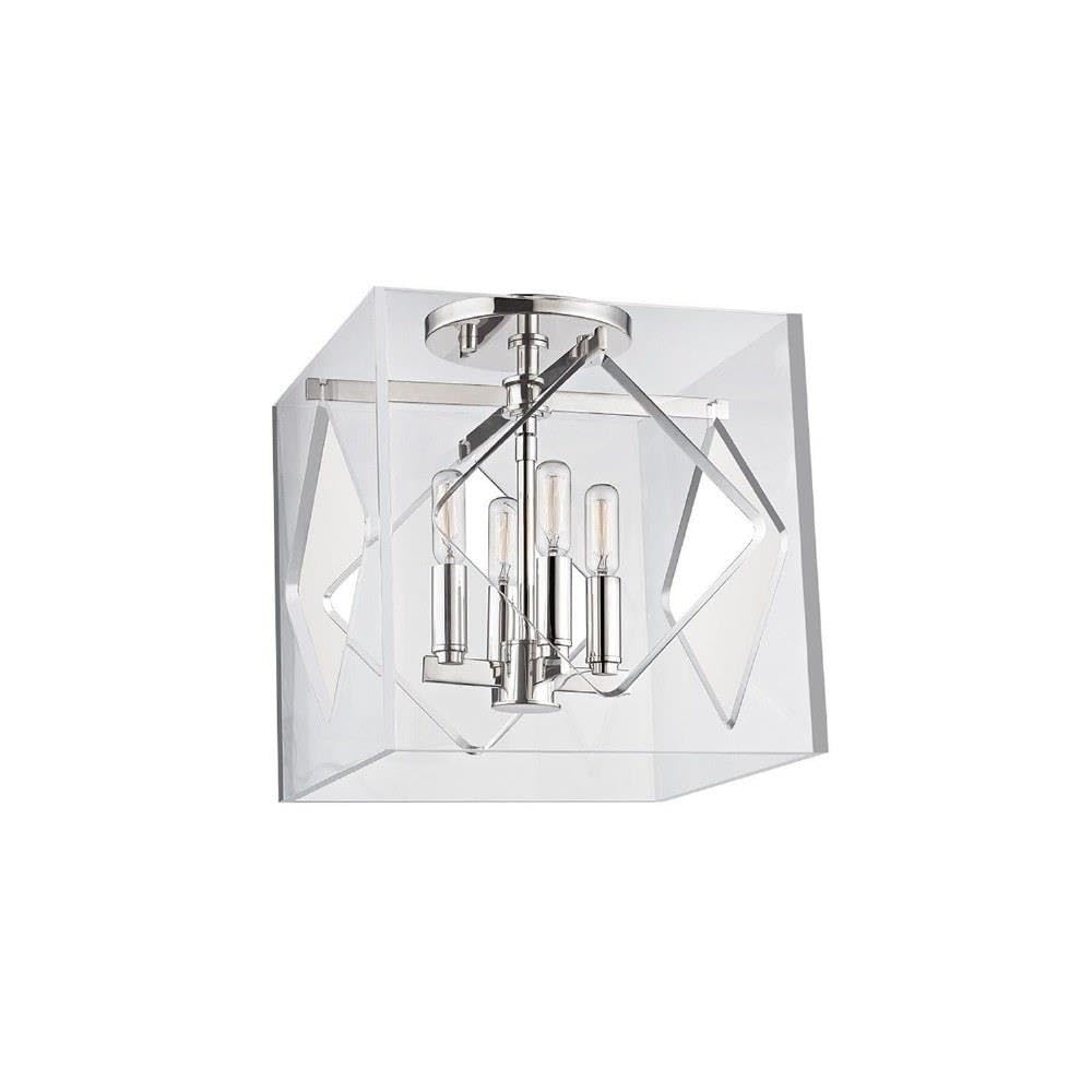 Hudson Valley Lighting 5912F-PN Travis 4-Light Semi-Flush Mount Ceiling Fixture - 13.25