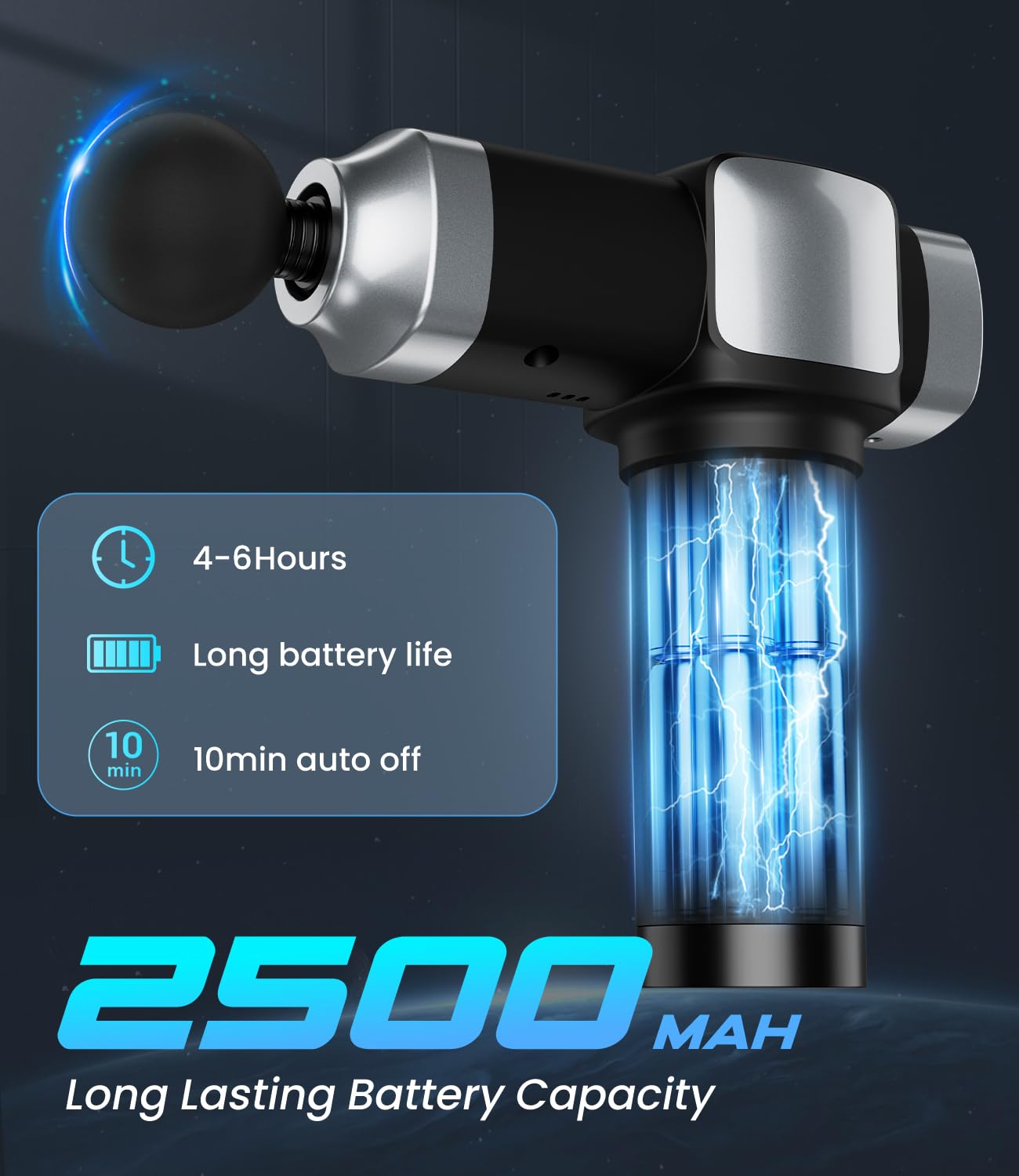 Deep Tissue Massage Gun for Pain Relief - Electric Muscle Massager with 30 Speed Levels & 6 Attachments, Super Quiet Handheld Percussion Massager for Back, Neck, Legs - Includes Carry Case (Black) | Perfect for Athletes, Gym Recovery, Muscle Relaxation & Home Therapy