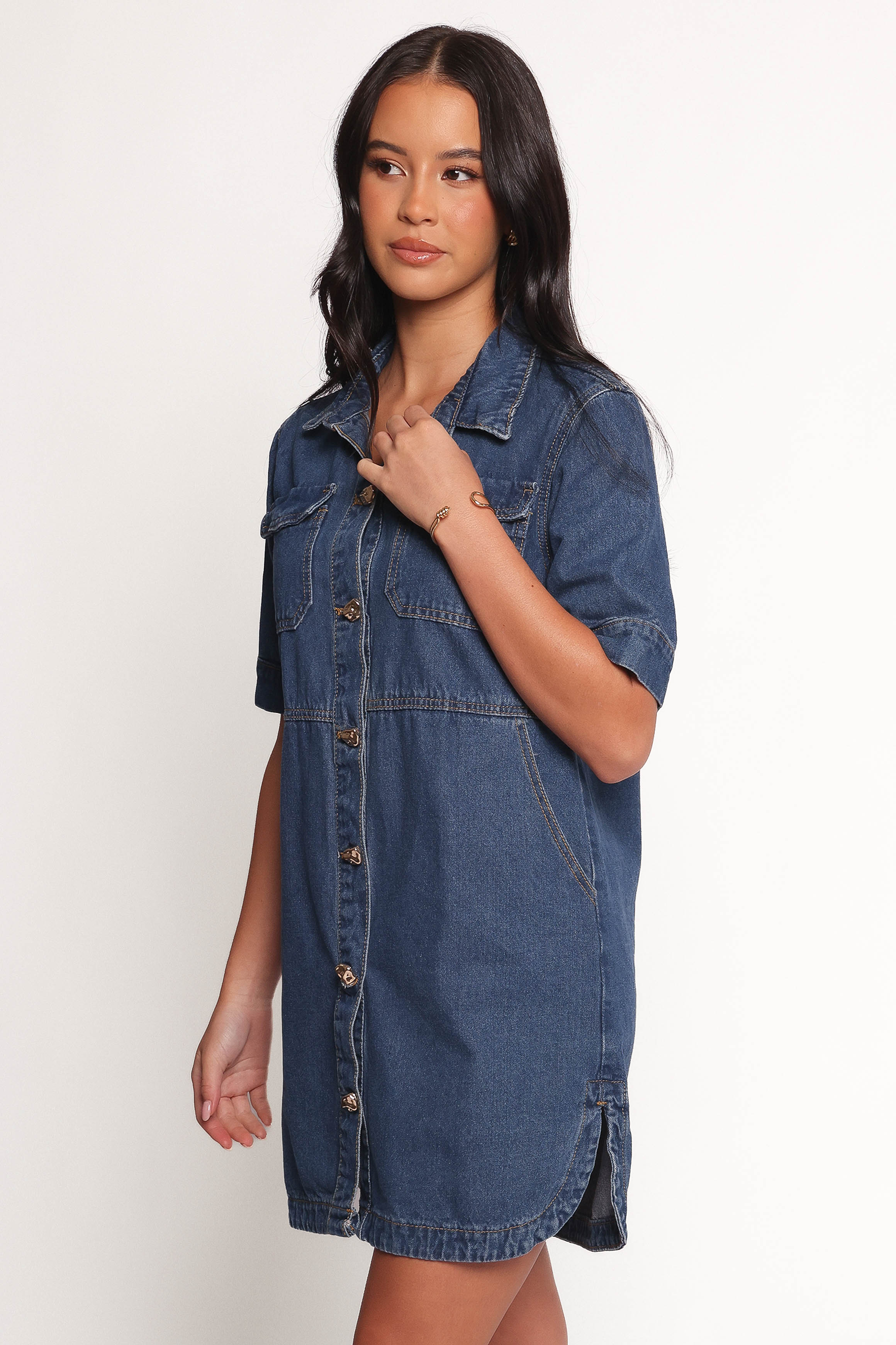 Fleming Denim Mini Shirt Dress for Women - Casual & Stylish Outfit for Daytime, Brunch, and Summer Wear