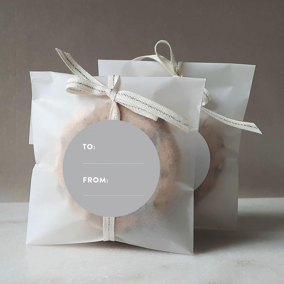 Modern Gray Andaz Press Circle Gift Labels - 40-Pack for Party Favors & Gifts