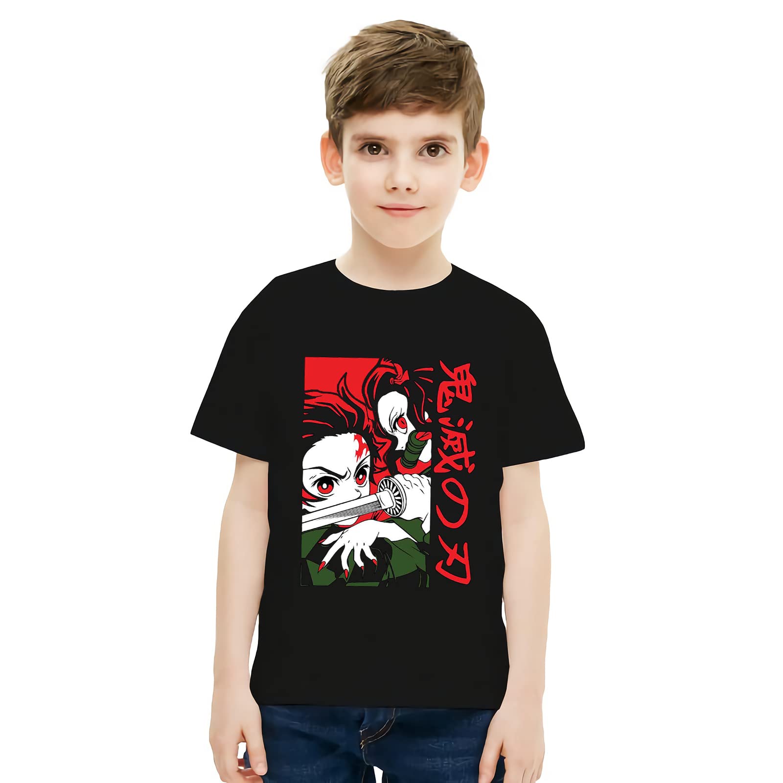 Demon Slayer Anime T-Shirt for Boys - Tanjiro Nezuko Zenitsu Graphic Tee Youth Short Sleeve Top | Casual Wear, Cosplay, Anime Convention Outfit