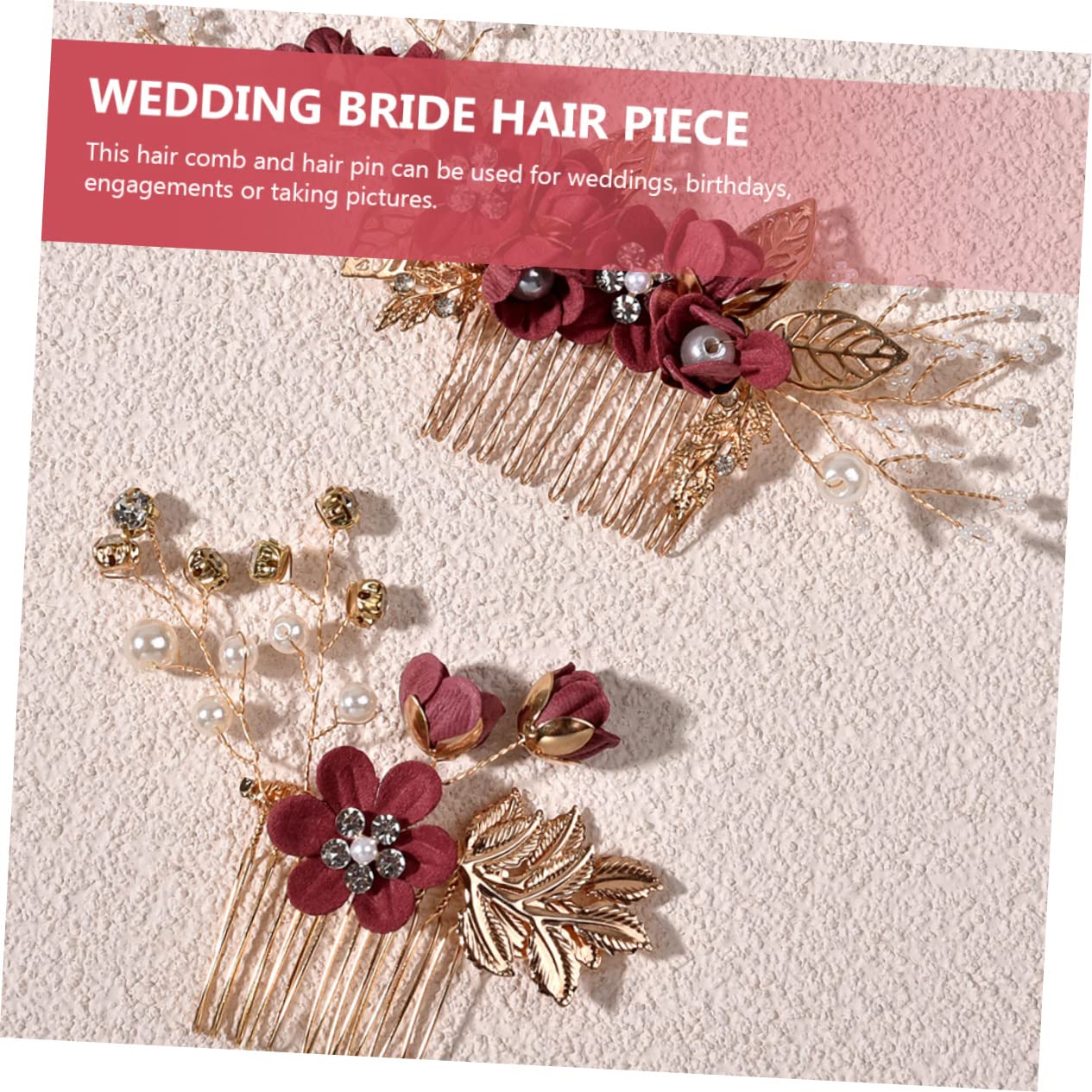 5 Sets Wedding Hairpins for Bride - Pearl Flower Hair Clips, Hair Comb Accessories for Women (Zinc Alloy) - Perfect for Bridal Shower, Wedding Ceremony & Special Occasions