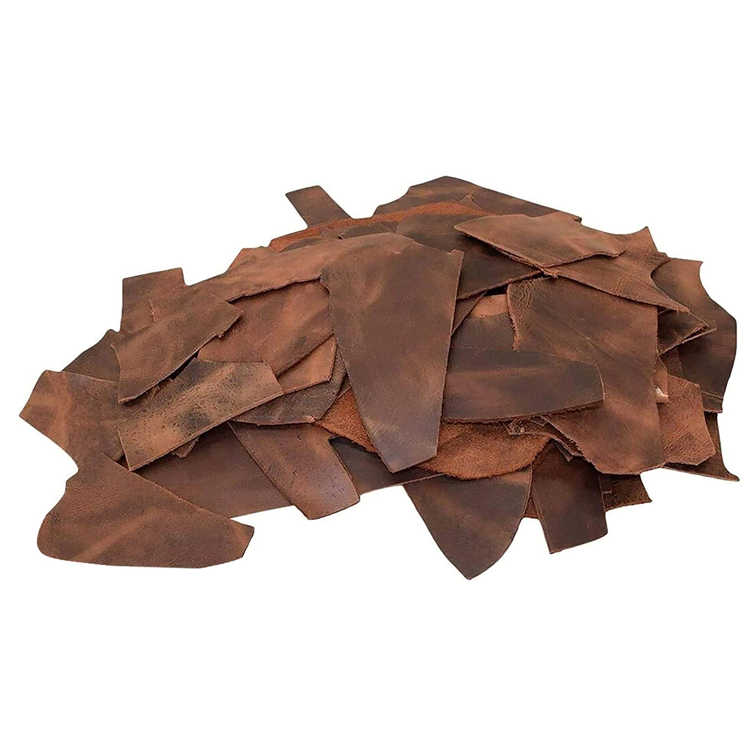 Premium 5-6 oz (2-2.4mm) Full Grain Bourbon Brown Cowhide Leather Scraps - 8 LB Oil-Tanned European Leather for DIY Crafts, Jewelry Making, Handmade Accessories & Leatherworking Projects - Perfect for Wallets, Belts, Keychains & Home Decor