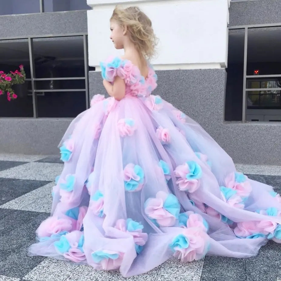 Magical Unicorn Flower Girl Dress for Princess Birthday Party - Perfect for Weddings, Pageants & Special Occasions