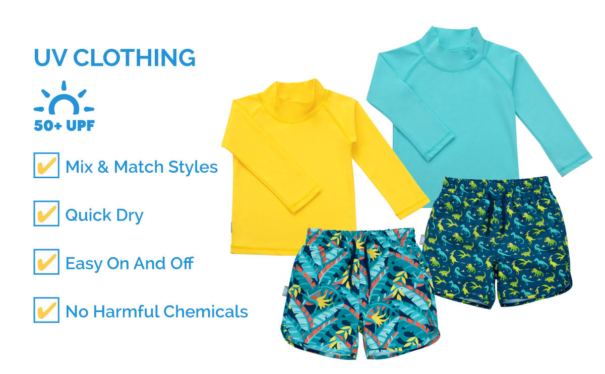 Jan & Jul UPF 50+ Sun Protection Long Sleeve Rash Guard for Kids - Perfect for Swimming, Beach & Outdoor Activities