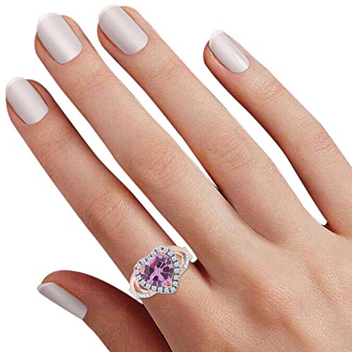925 Sterling Silver Simulated Tourmaline Heart Cross Ring for Women - Elegant Jewelry Gift for Valentine's Day, Anniversary & Special Occasions