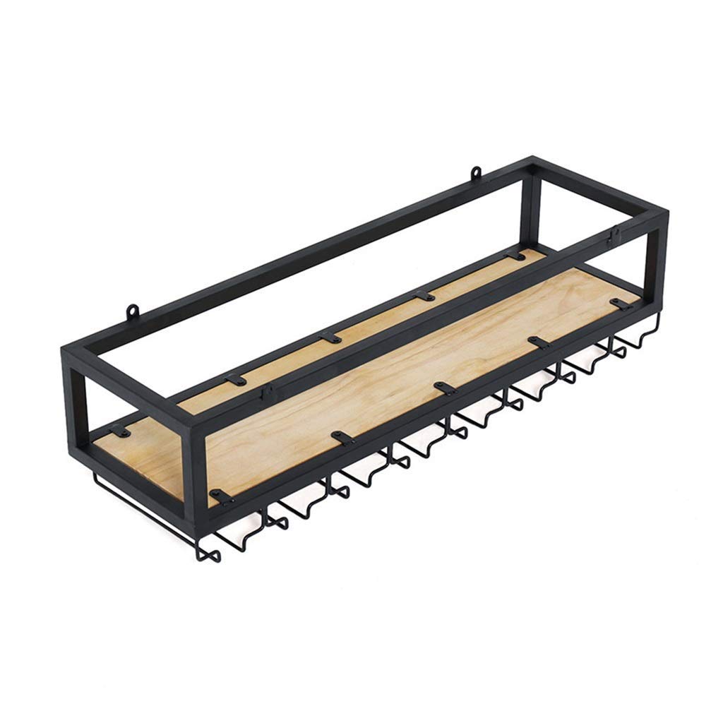 Industrial Iron Hanging Wine Rack - 120x25cm Wall Mounted Bar Storage for Upside Down Wine Glasses - Perfect for Home Bars, Restaurants & Kitchen Decor (Color Option A)