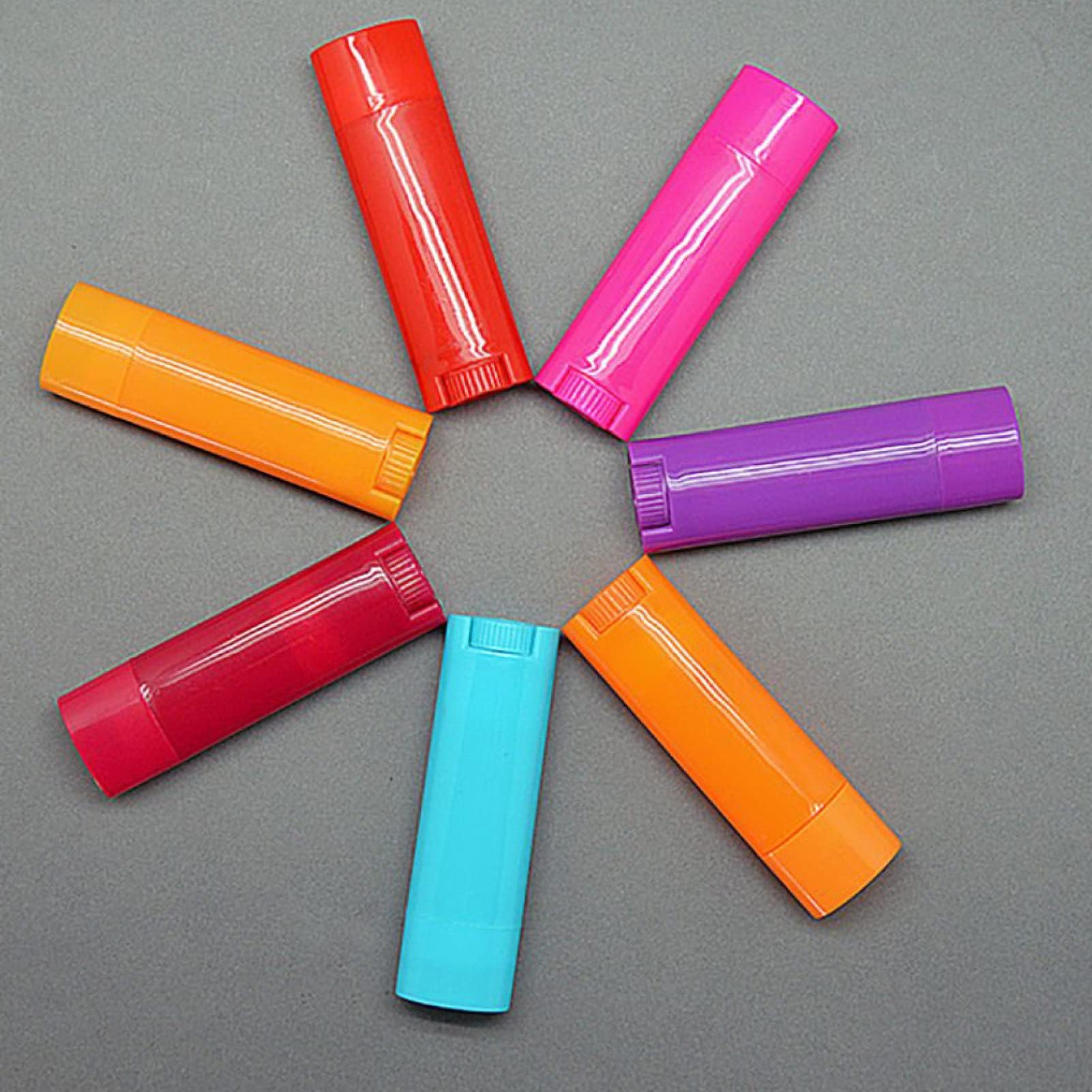 EBRICON 100 Pcs Refillable Empty Oval Lip Balm Tubes - Plastic Flat Lipstick Containers for DIY Cosmetics & Homemade Lip Care - Perfect for DIY Beauty, Travel Size Lip Balm, and Handmade Gifts